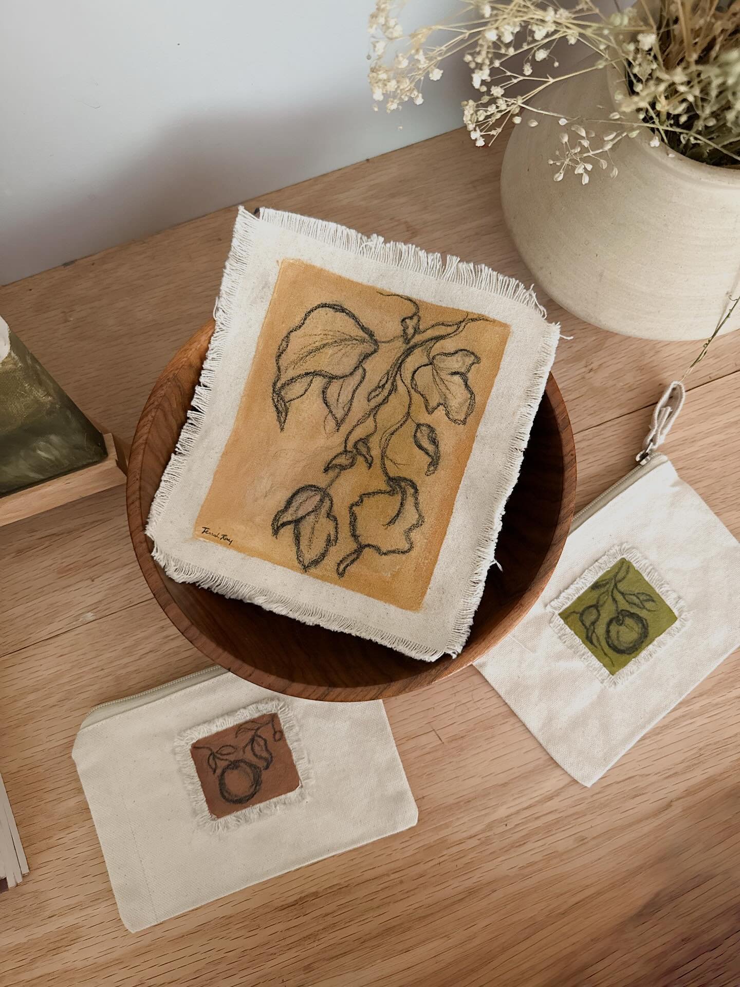Just a little peek at what&rsquo;s coming next week 🤎 New paintings, fresh prints, and for the first time, some small batch goods made from my raw canvas sketches! 

It&rsquo;s all part of Art Week, a slower, more thoughtful kind of release  and a l