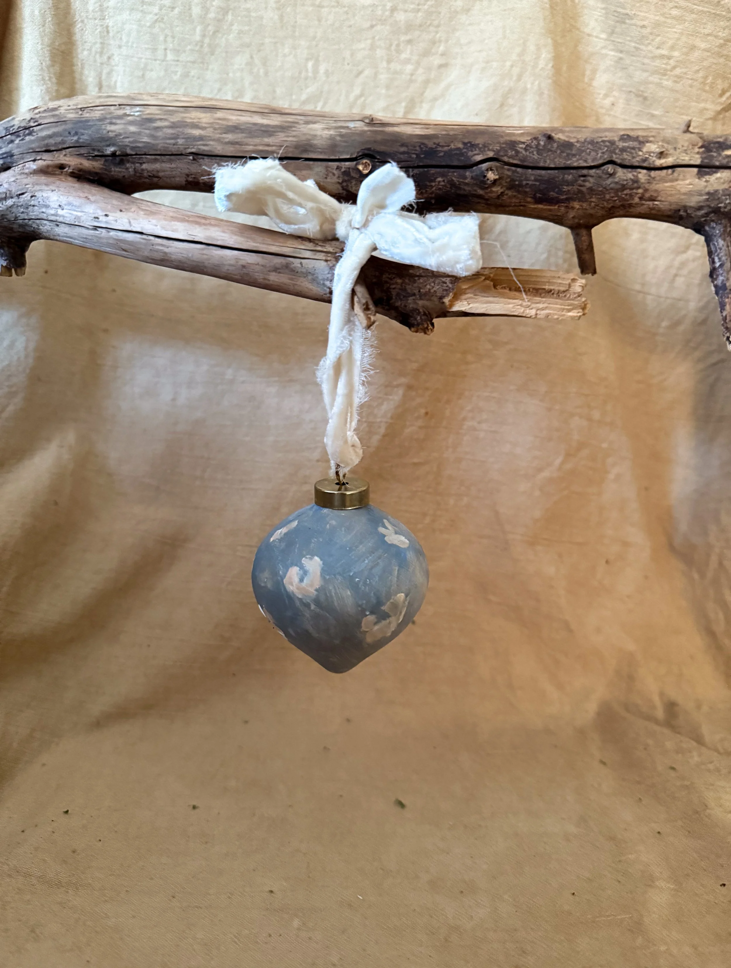 Dusty Blue Floral Ornament 1