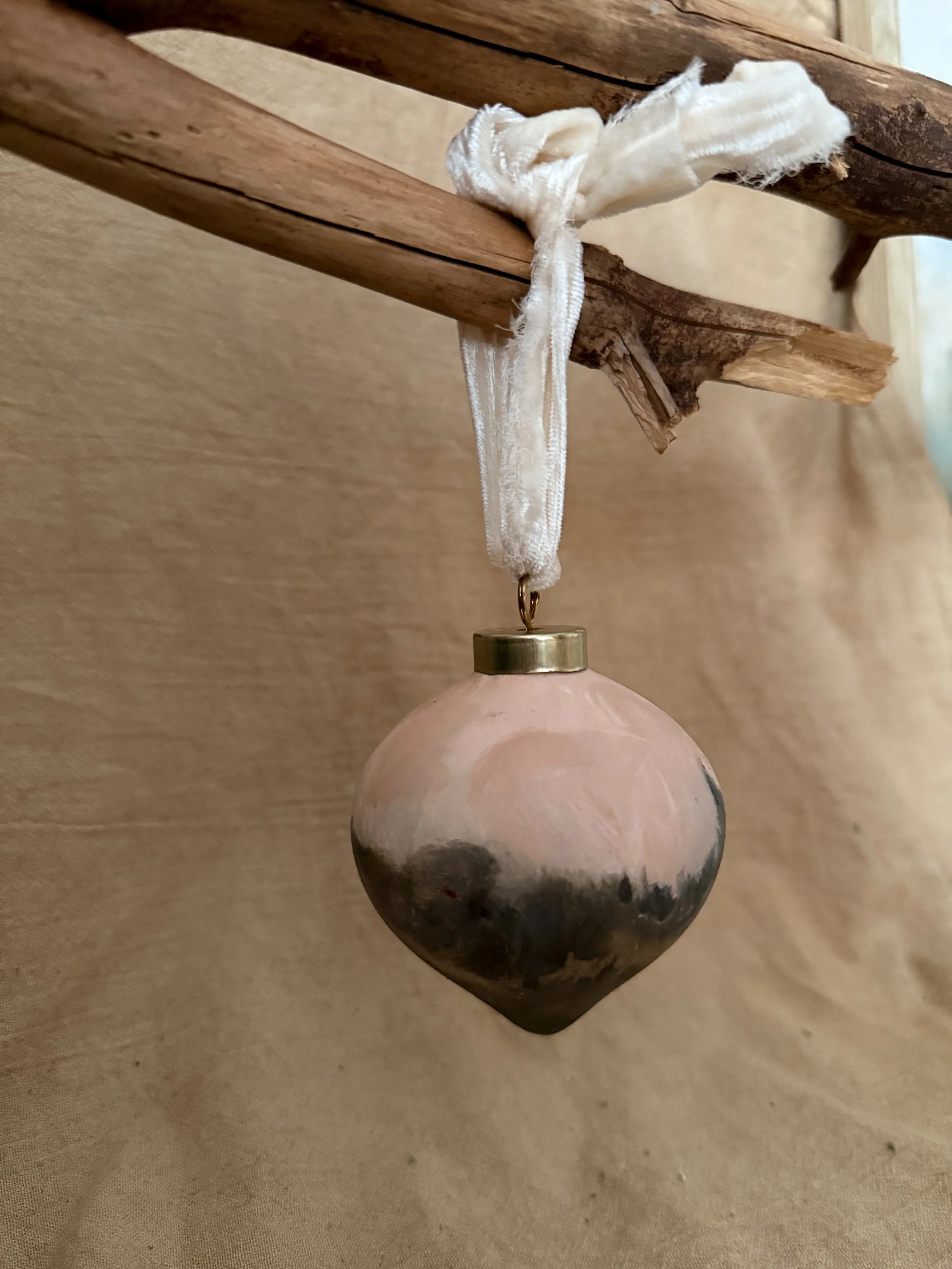 handpainted artisanal ceramic ornament earth tone neutral nature inspired christmas - terrah ray-1.jpg