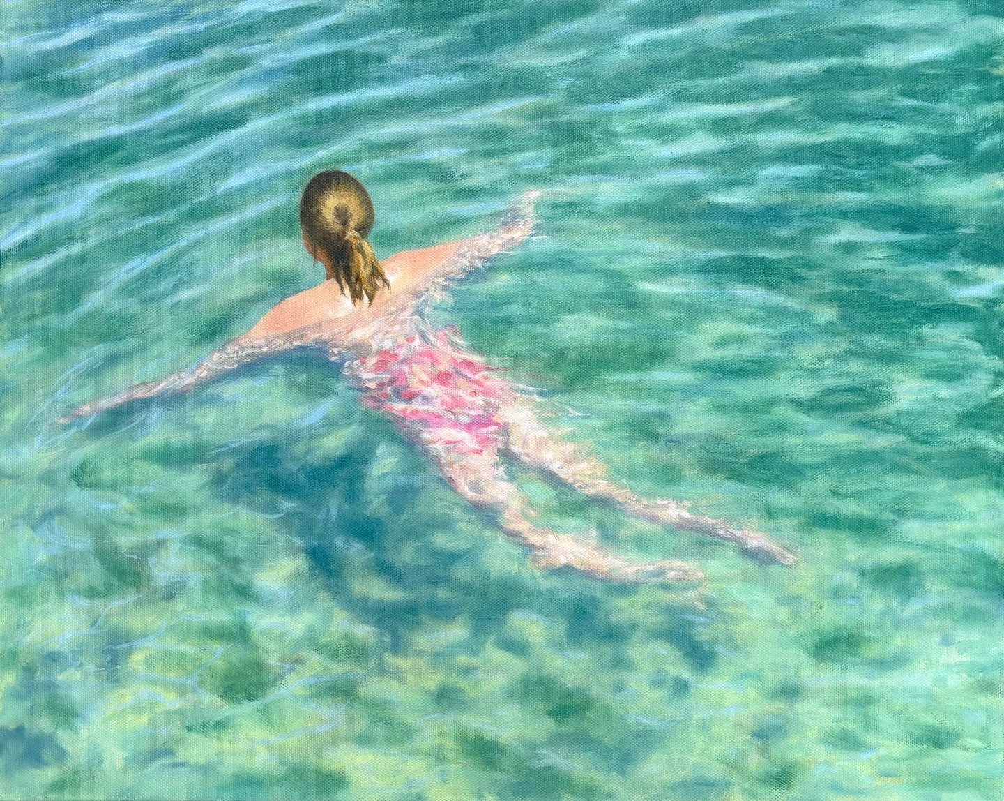 Do you remember those days?! It wasn&rsquo;t SO long ago! I hope this gives you all the summer feels.

&lsquo;Summer Dip&rsquo; is my entry in the Guernsey Arts Open, on now at the George Crossan Gallery in the market building, Guernsey, until the en