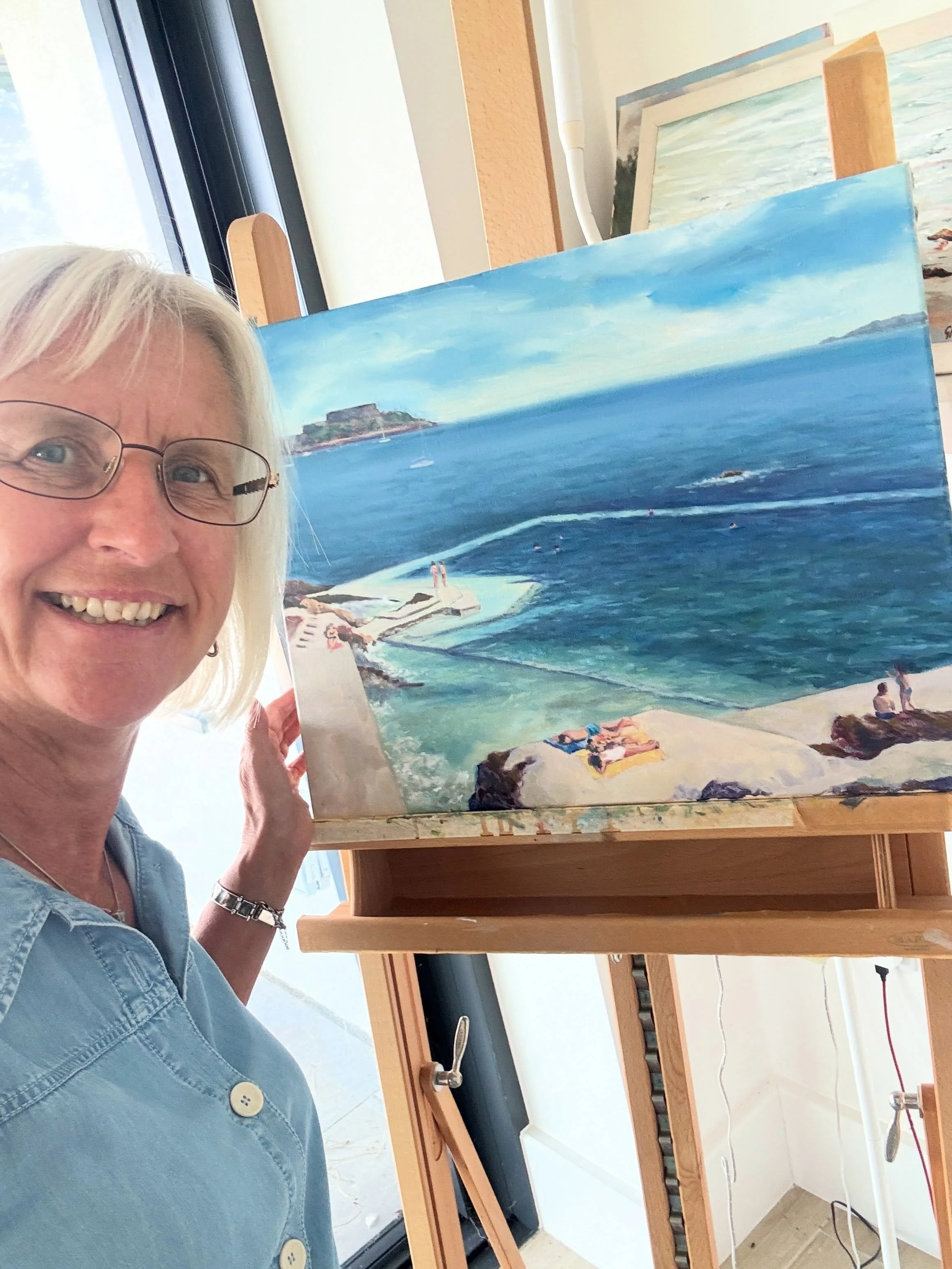 The Bathing Pools - been working on this one for a bit and I&rsquo;m getting there! 
Got a bit too waylaid with the tiny people! Need to sort out the poor short lady on the right and put in the railings and that might be it. It&rsquo;s been a lot of 