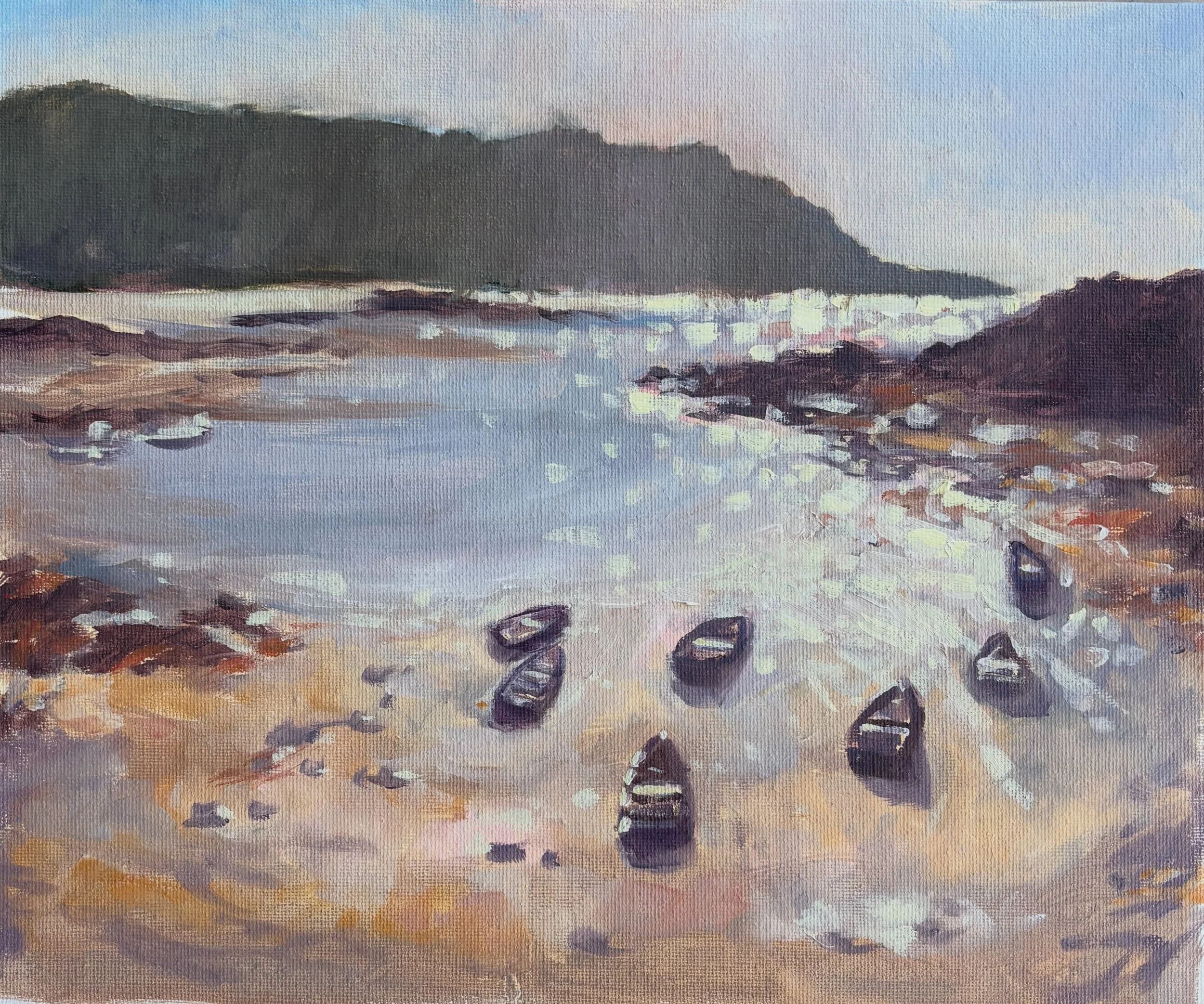 I painted 6 pieces plein air last weekend and this was the only one that was vaguely finished in situ.
I did have trouble making my sparkles sparkle, but luckily I had the Queen of Sparkles (@jennyaitkenart ) right next to me to help me with my highl