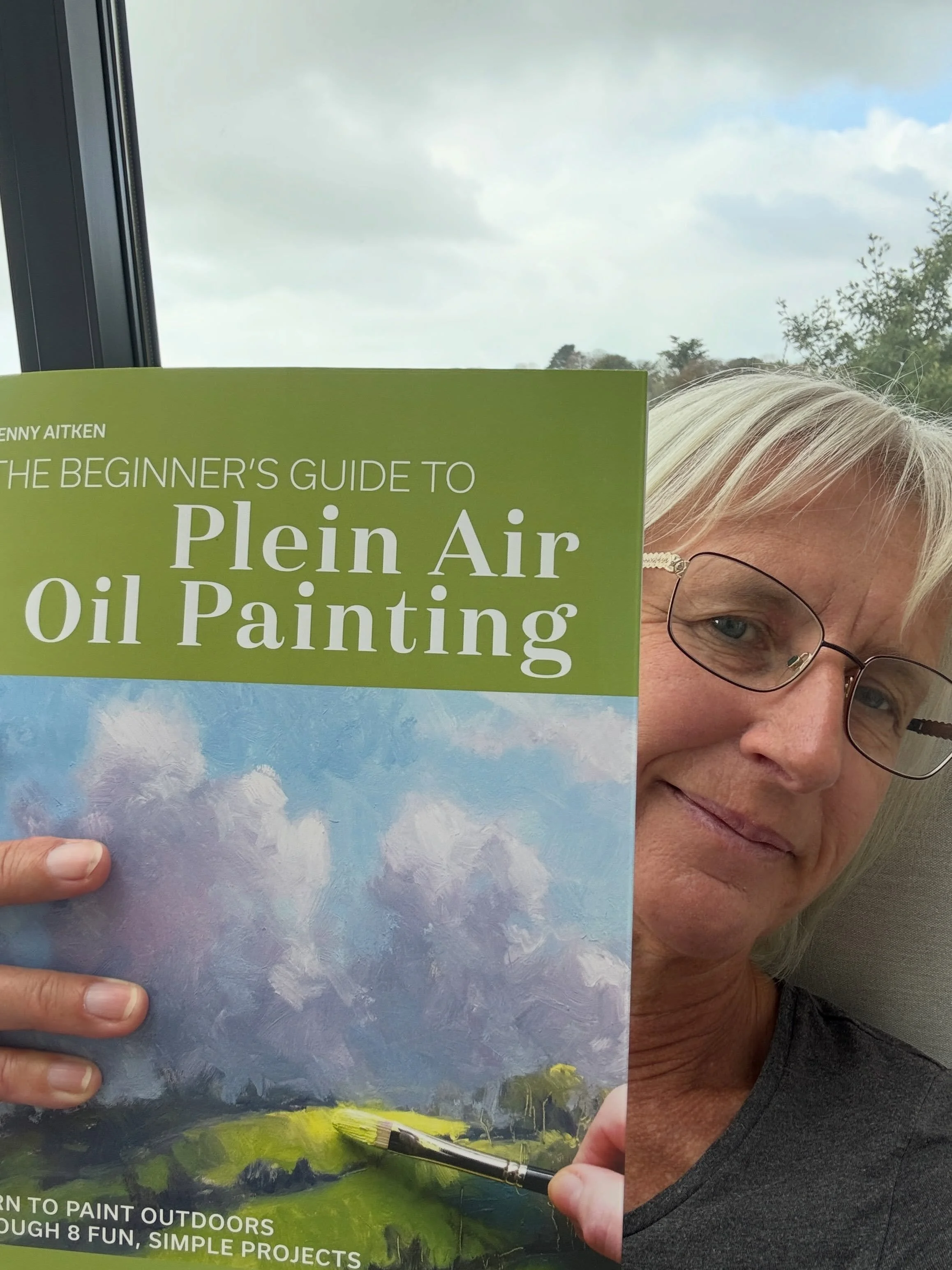 I&rsquo;m a fair weather plein air painter so I have retreated indoors and am enjoying reading all about it!
I can highly recommend this book by my friend @jennyaitkenart . She is an incredible artist and shares so many great tips for painting outsid