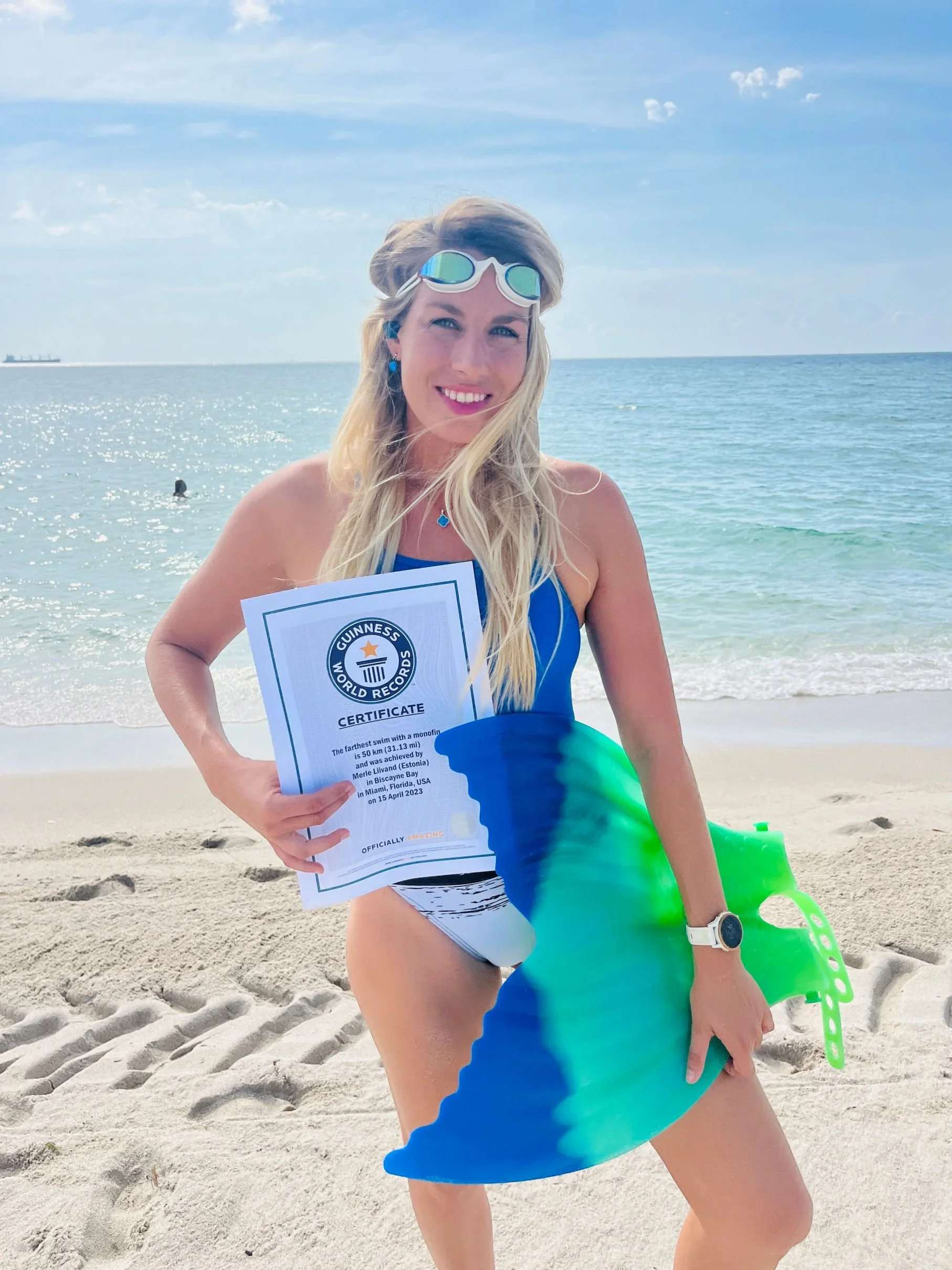 Mermaid vs. Plastic, Guinness Record Monofin Swim - Merle Liivand