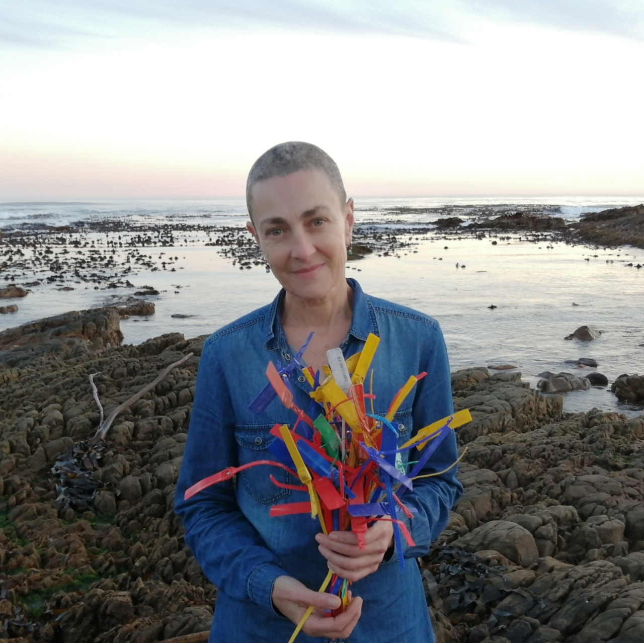 Plastics are Forever, Wearable Art from Beach Plastic - Blue deGersigny