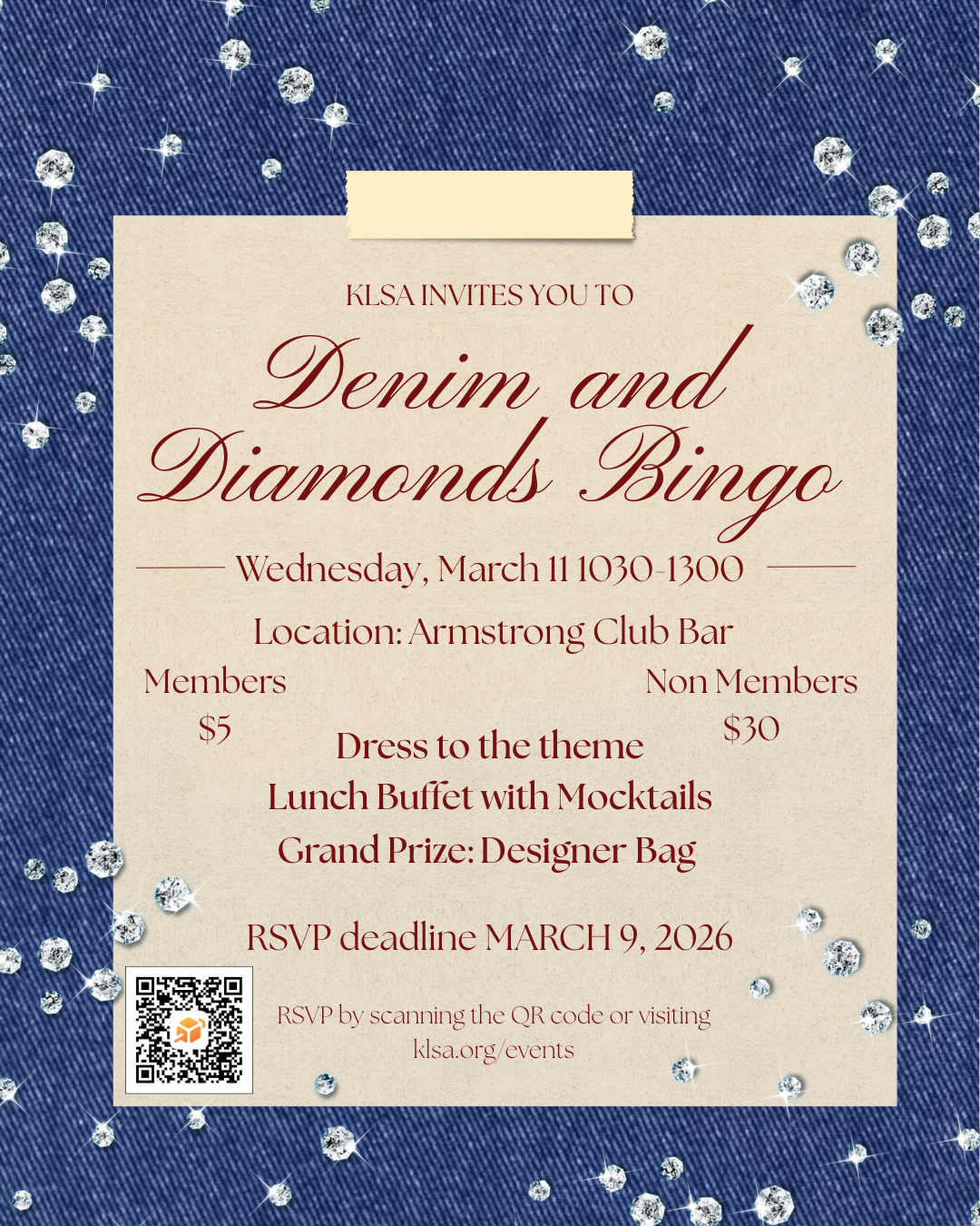 Denim and Diamonds Bingo