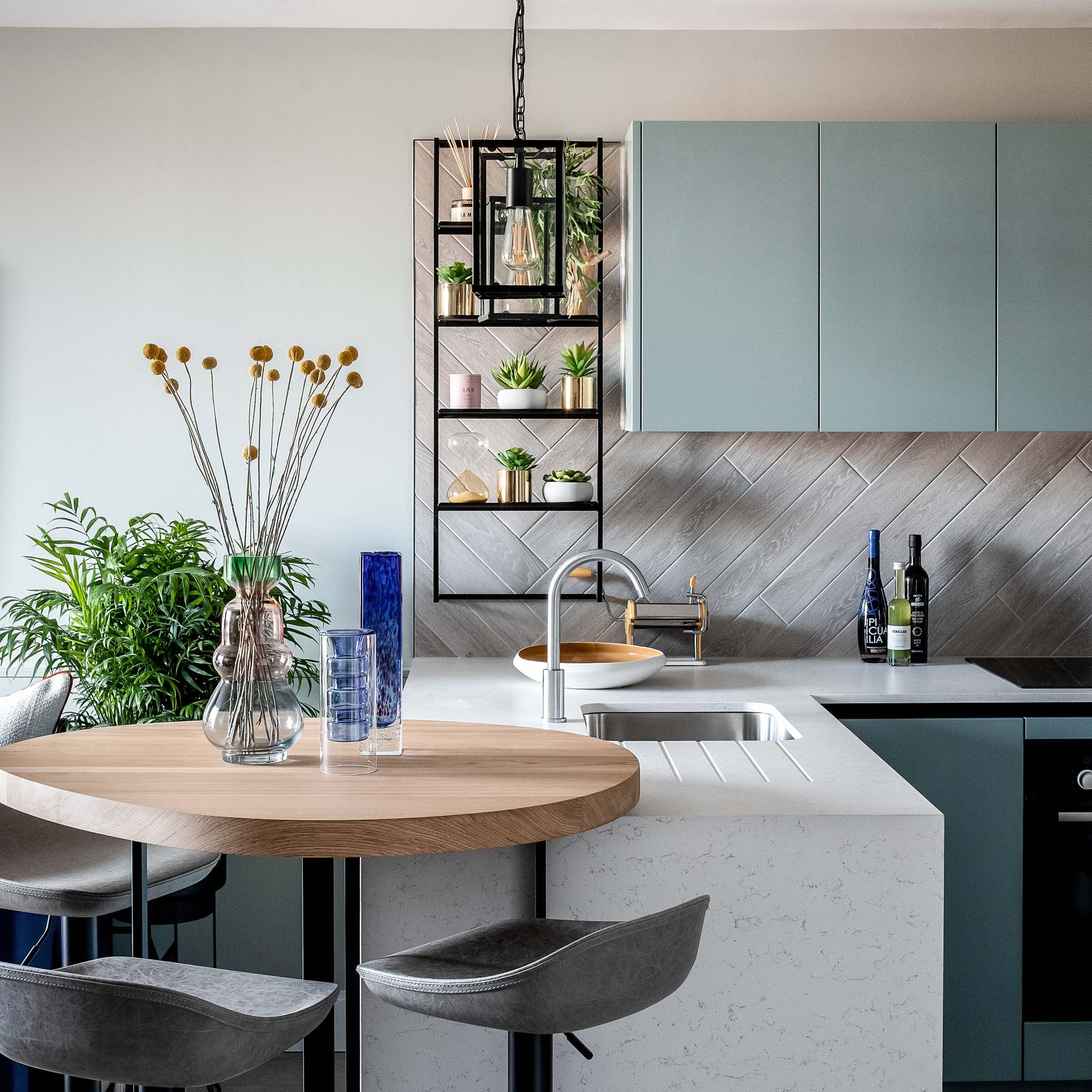 Horlicks Quarter, Kitchen Design, Bespoke Table, Kitchen Interiors, Berkley Group, Regeneration, Property Development, London Property Development, Home staging, Luxury interior design, Show Home Interior Design in London, London Interiors, Superior