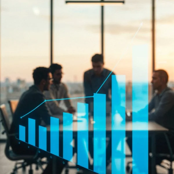 Équipe d’affaires analysant des indicateurs de performance pour améliorer la croissance et la rentabilité de l’entreprise.