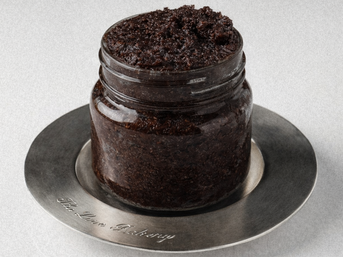 cacao: ready to bake flatcake dough.