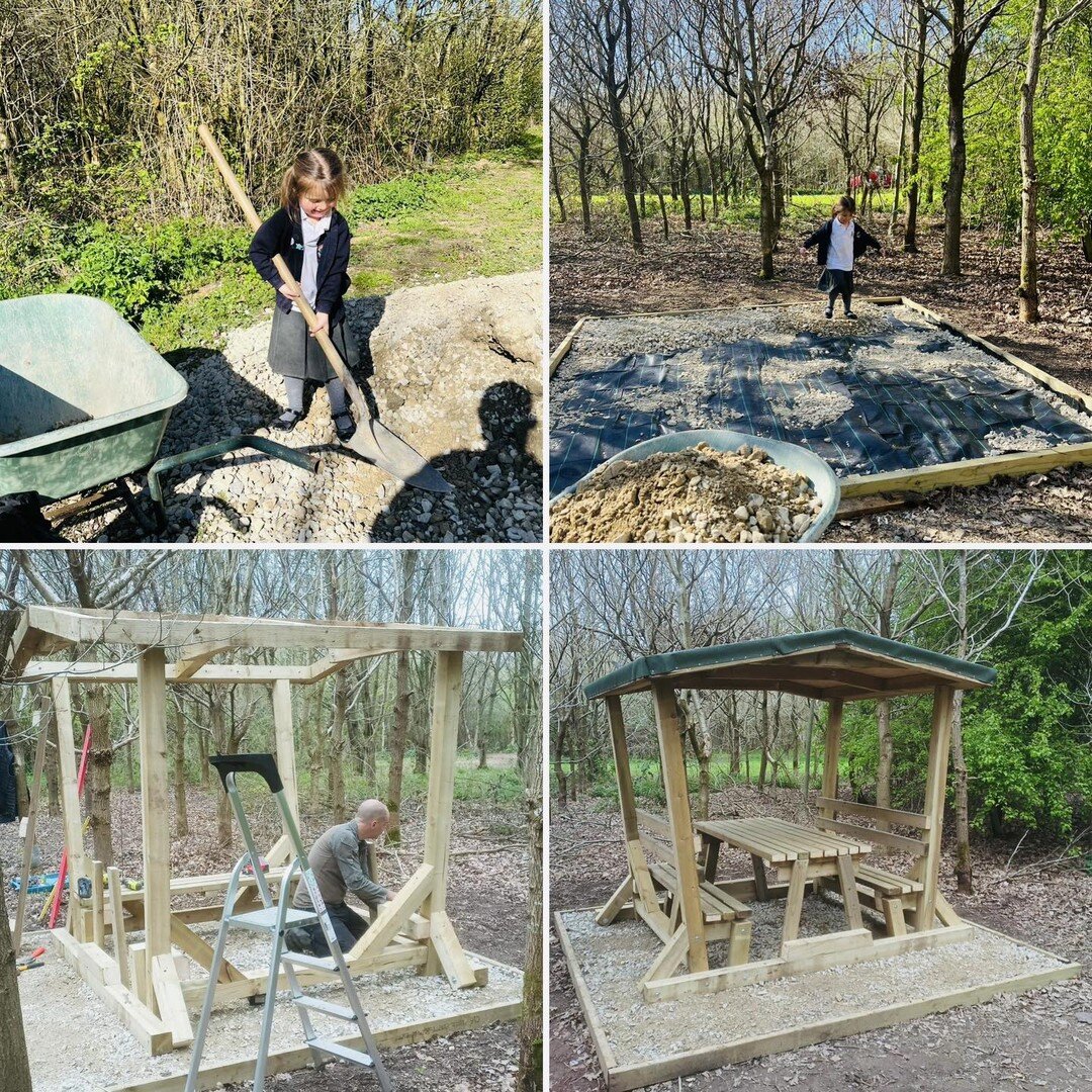 From start to finish!! 

This is the last of our picnic areas now built by our fair hands of 3 generations - dad, daughter &amp; grandad!!! 

We place them in an already cleared area within the trees&hellip; all family pitches have now been FULLY BOO