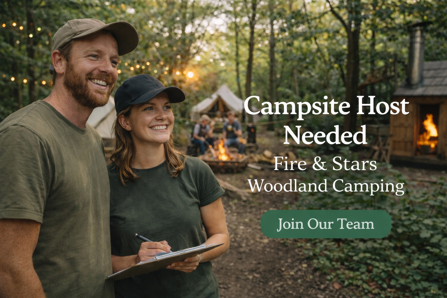 Campsite Host Job – Fire &amp; Stars Woodland Camping