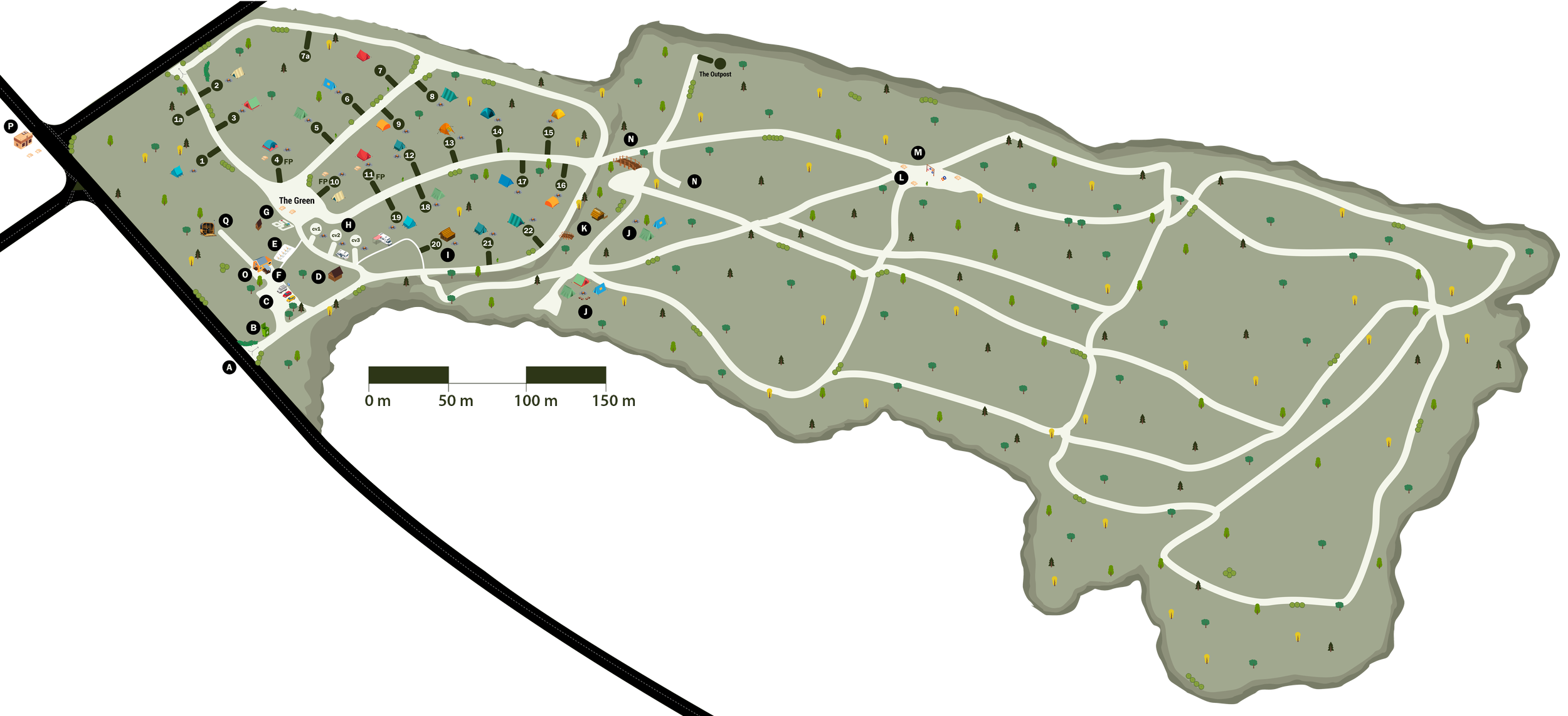 Map of Nethercote Woodland and Fire and Stars