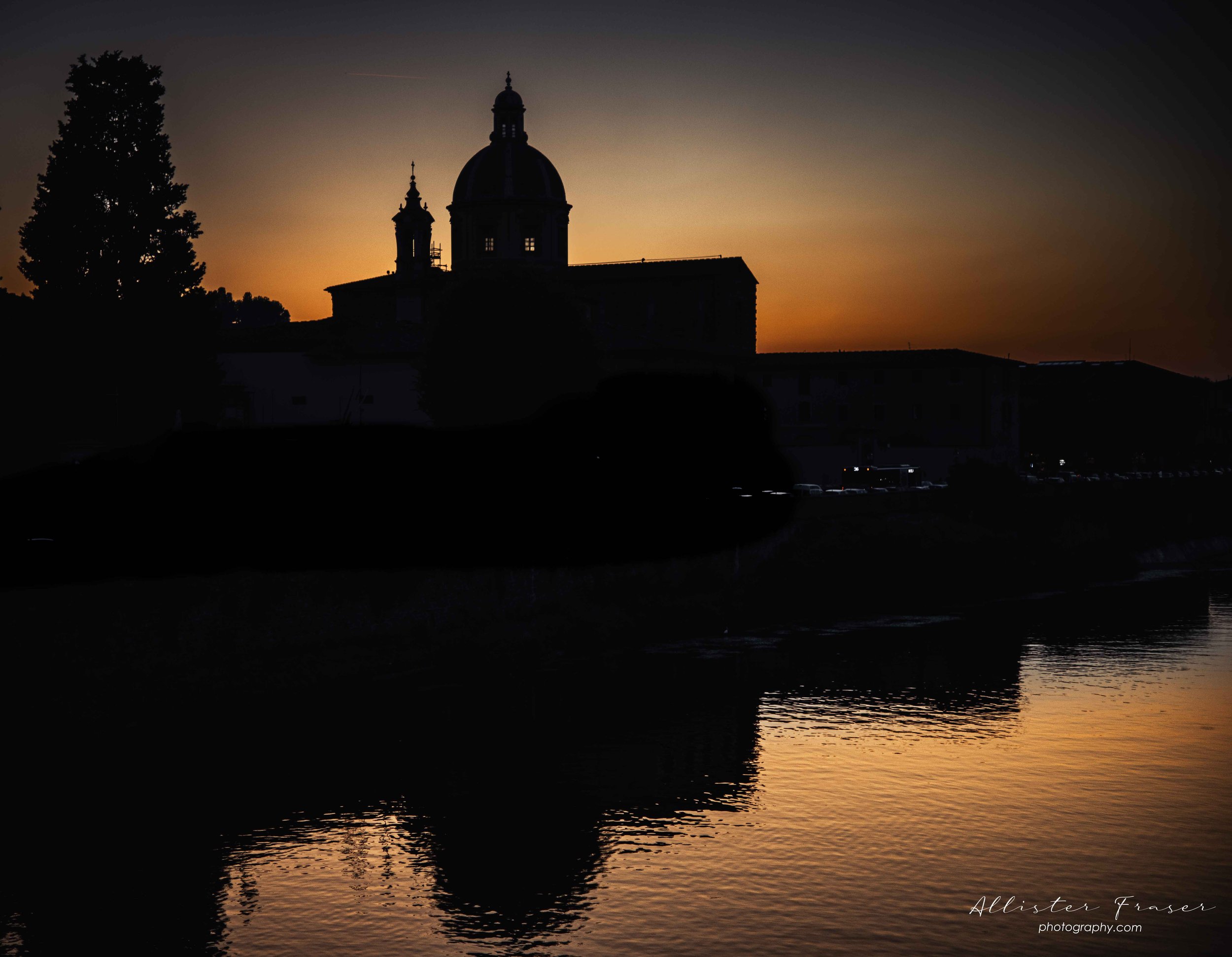 florence reflections in the arno river