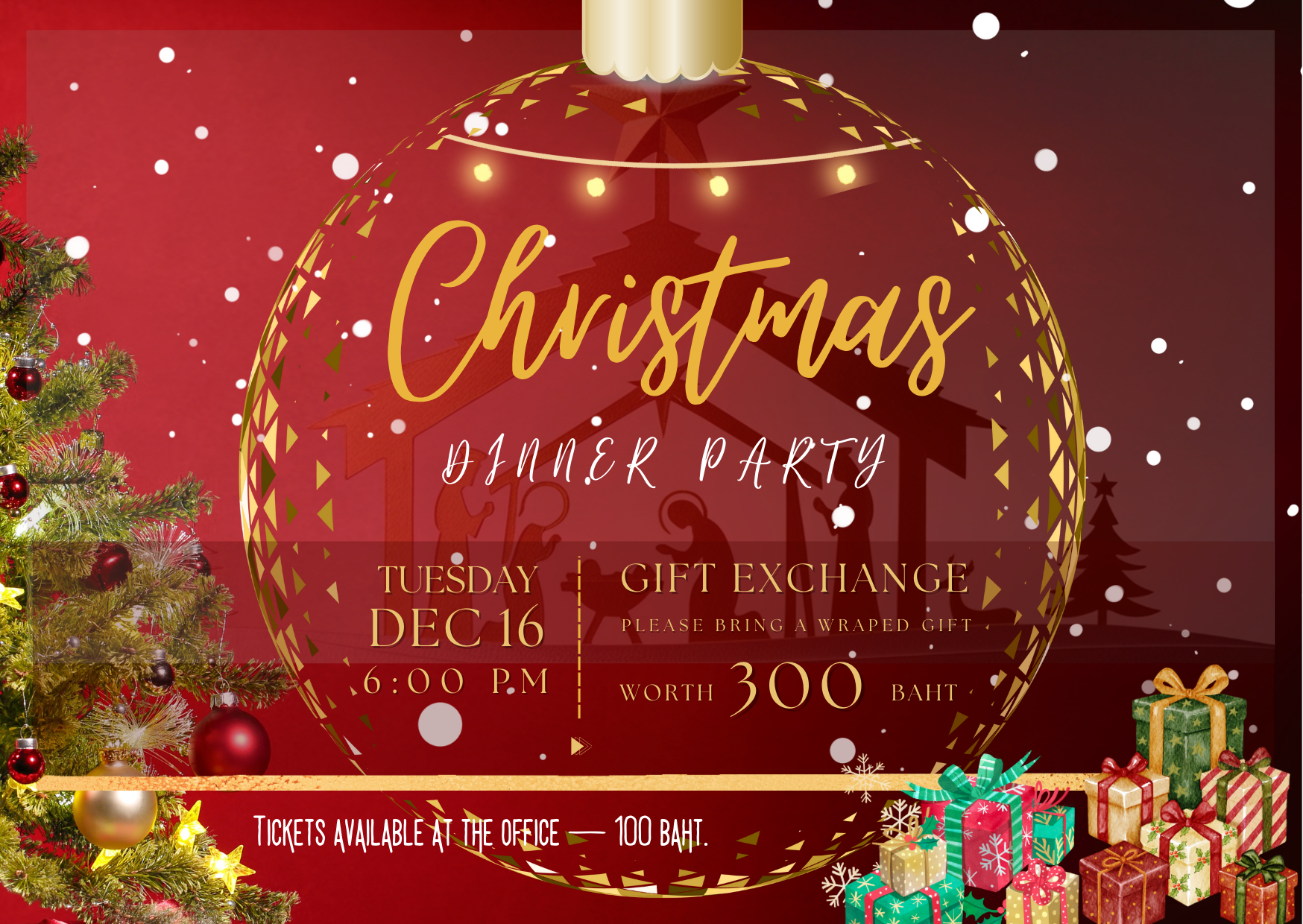 Red White Simple Christmas Eve Dinner Party Invitation Landscape.png