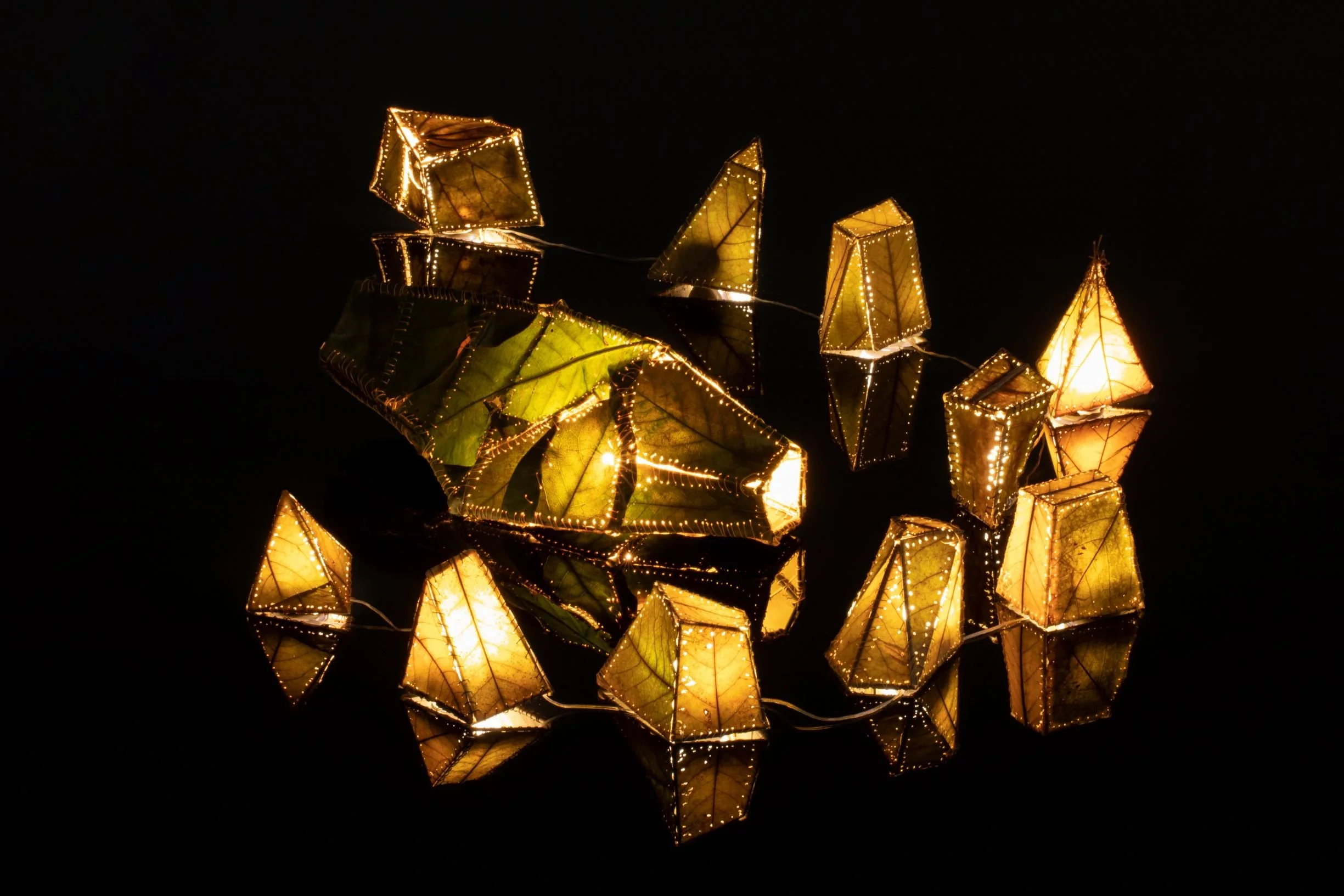 Augmented is a three-dimensional work that pulls together biological textures with the ideals of the human desire for control and beauty. Taking the form of lampshades, these vessels harness the power of light to illustrate the fragility of the evolv