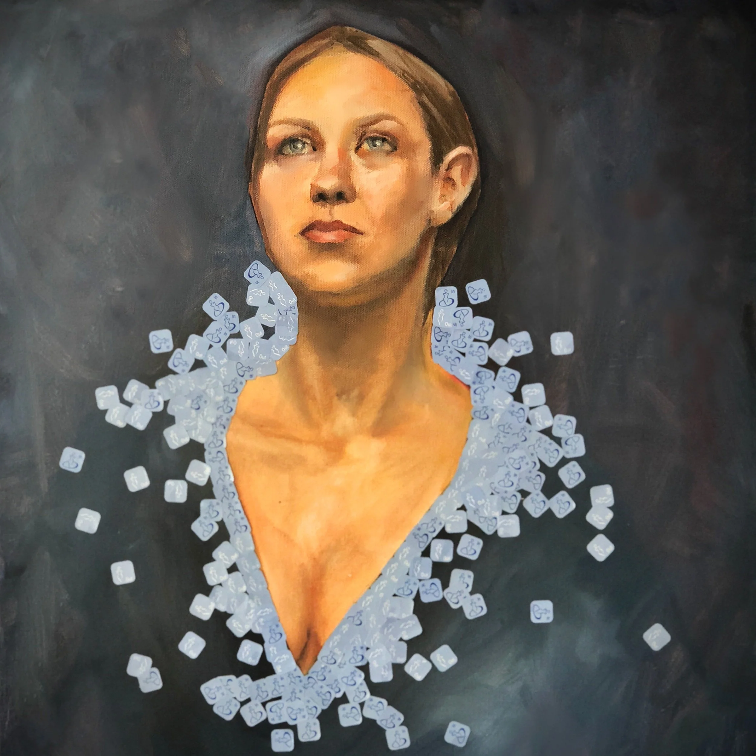 Oil on canvas painting by CoCo Ree Lemery. Conceptual art and painting that showcases reproductive rights in America.