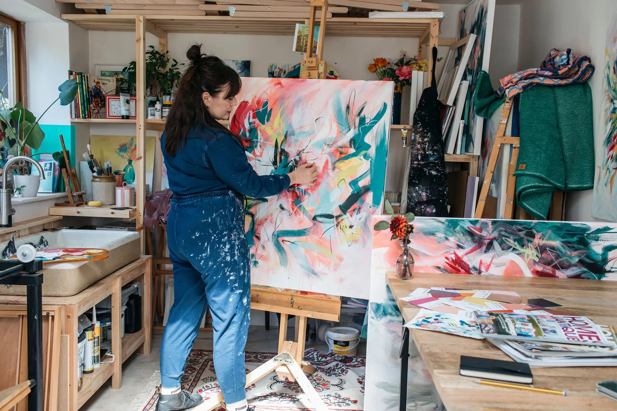 Brand shoot for contemporary floral painter and artist in Sheffield
