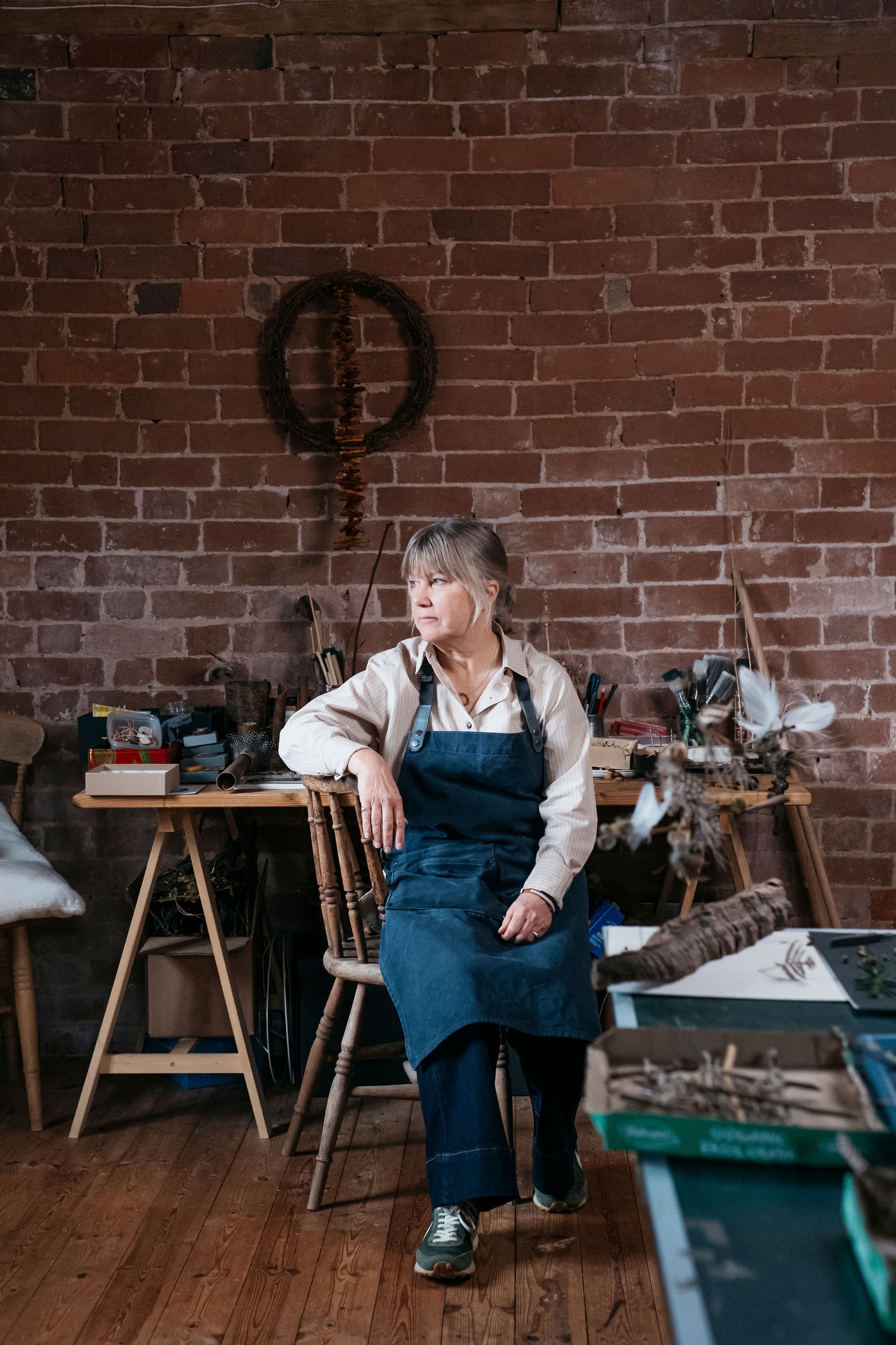 Indoor and outdoor brand and portrait shoot for nature based artist in the East Midlands