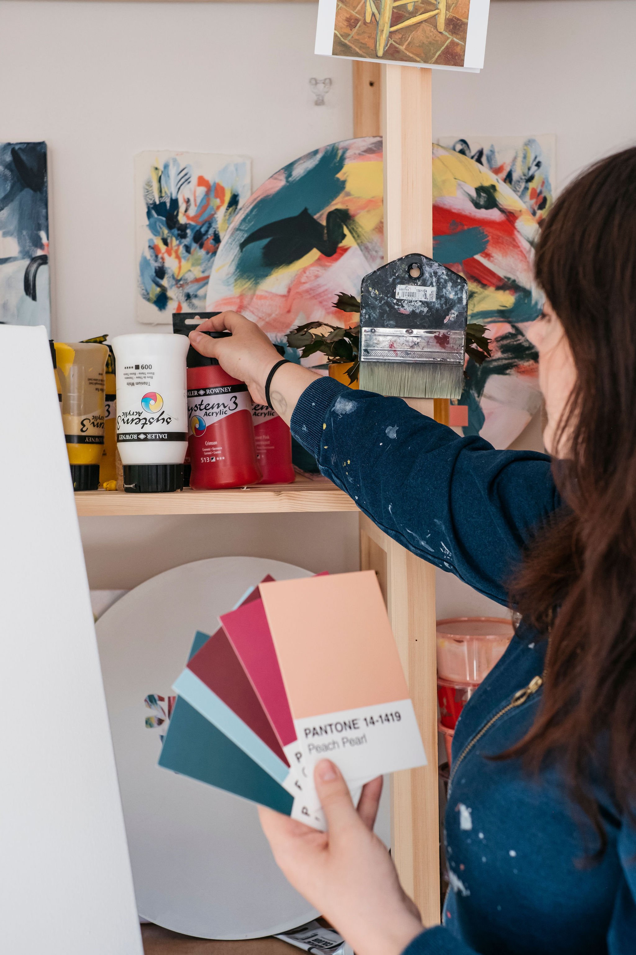 Brand shoot for contemporary floral painter and artist in Sheffield