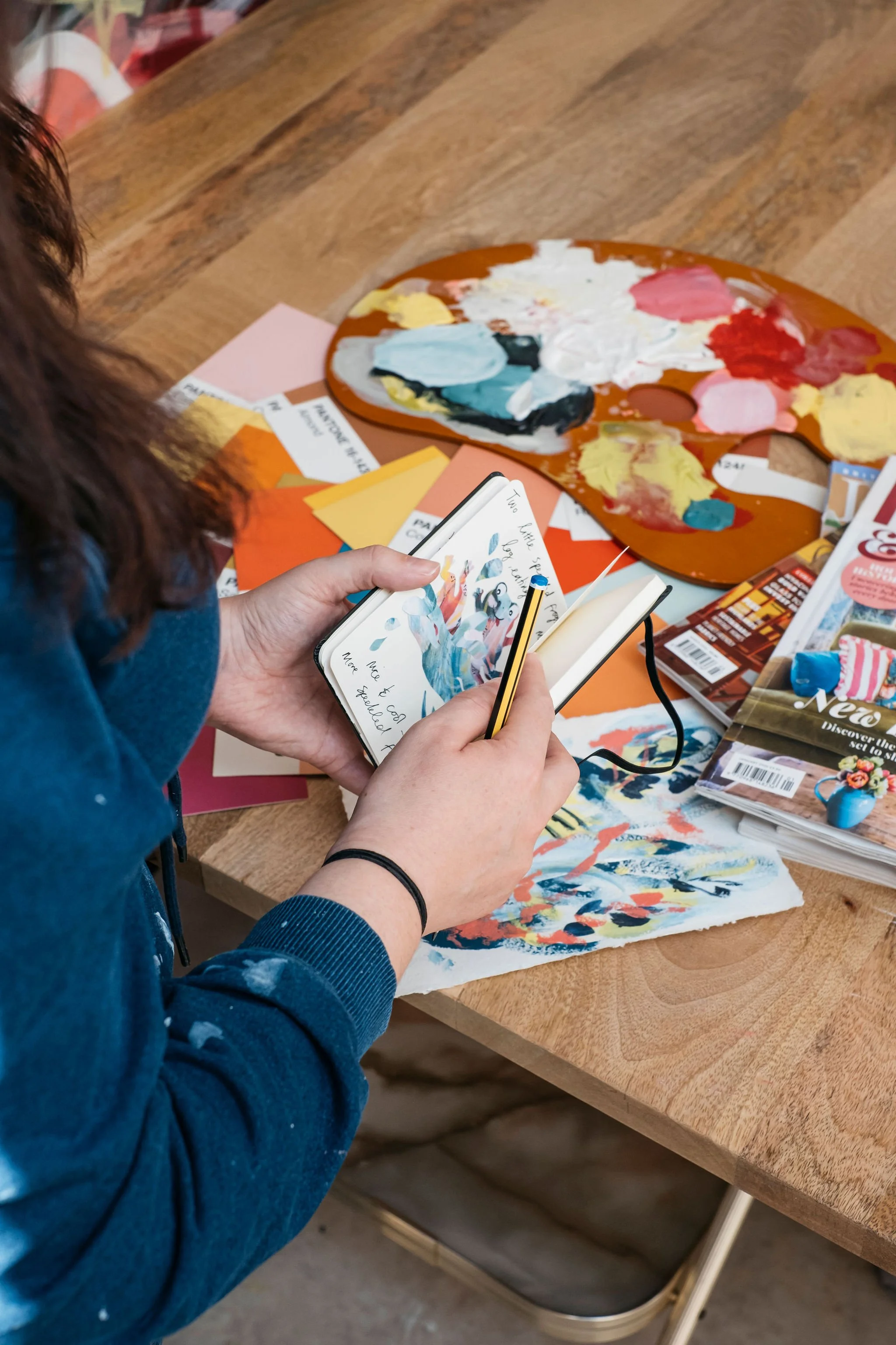 Brand shoot for contemporary floral painter and artist in Sheffield