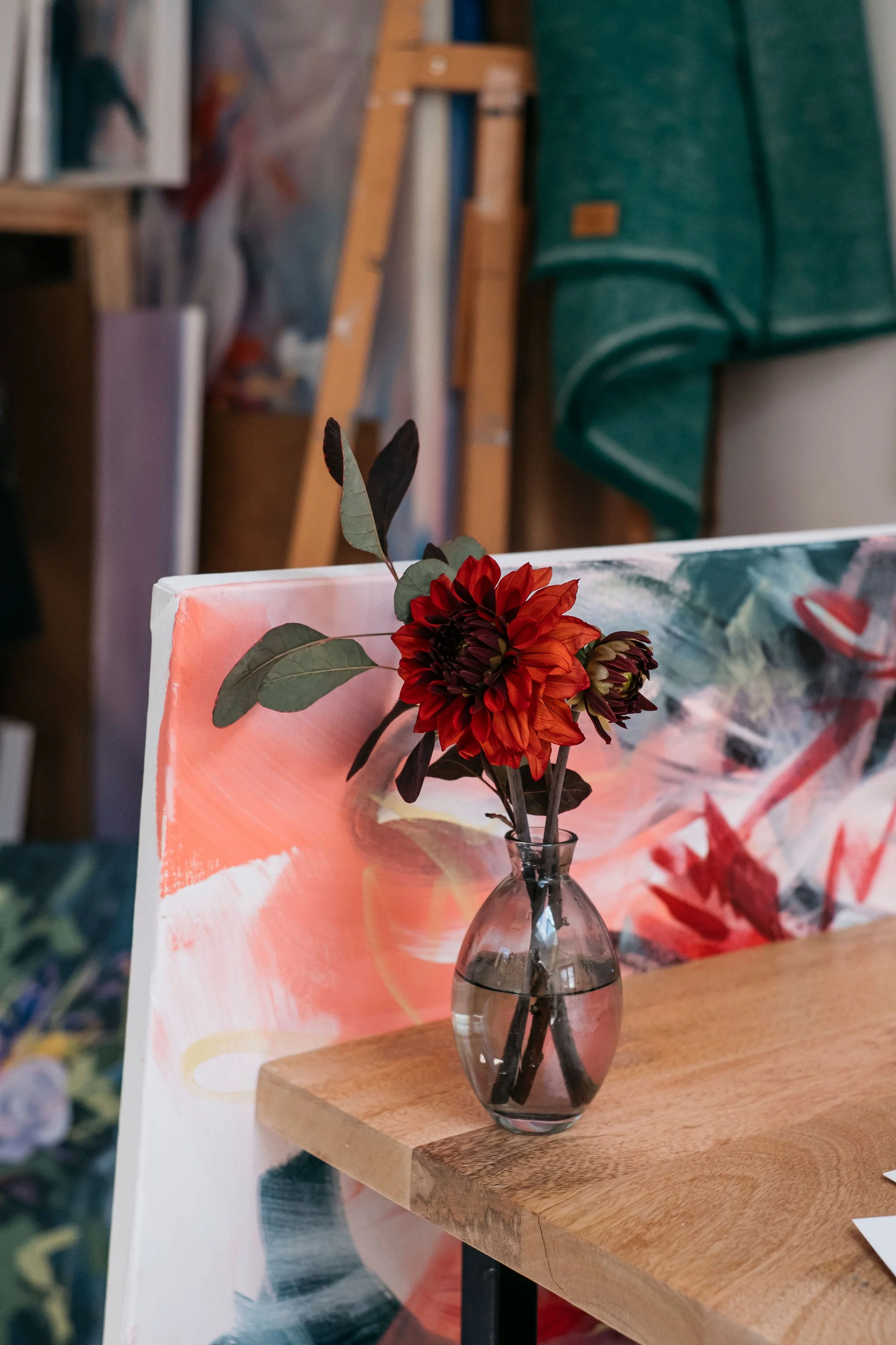 Brand shoot for contemporary floral painter and artist in Sheffield