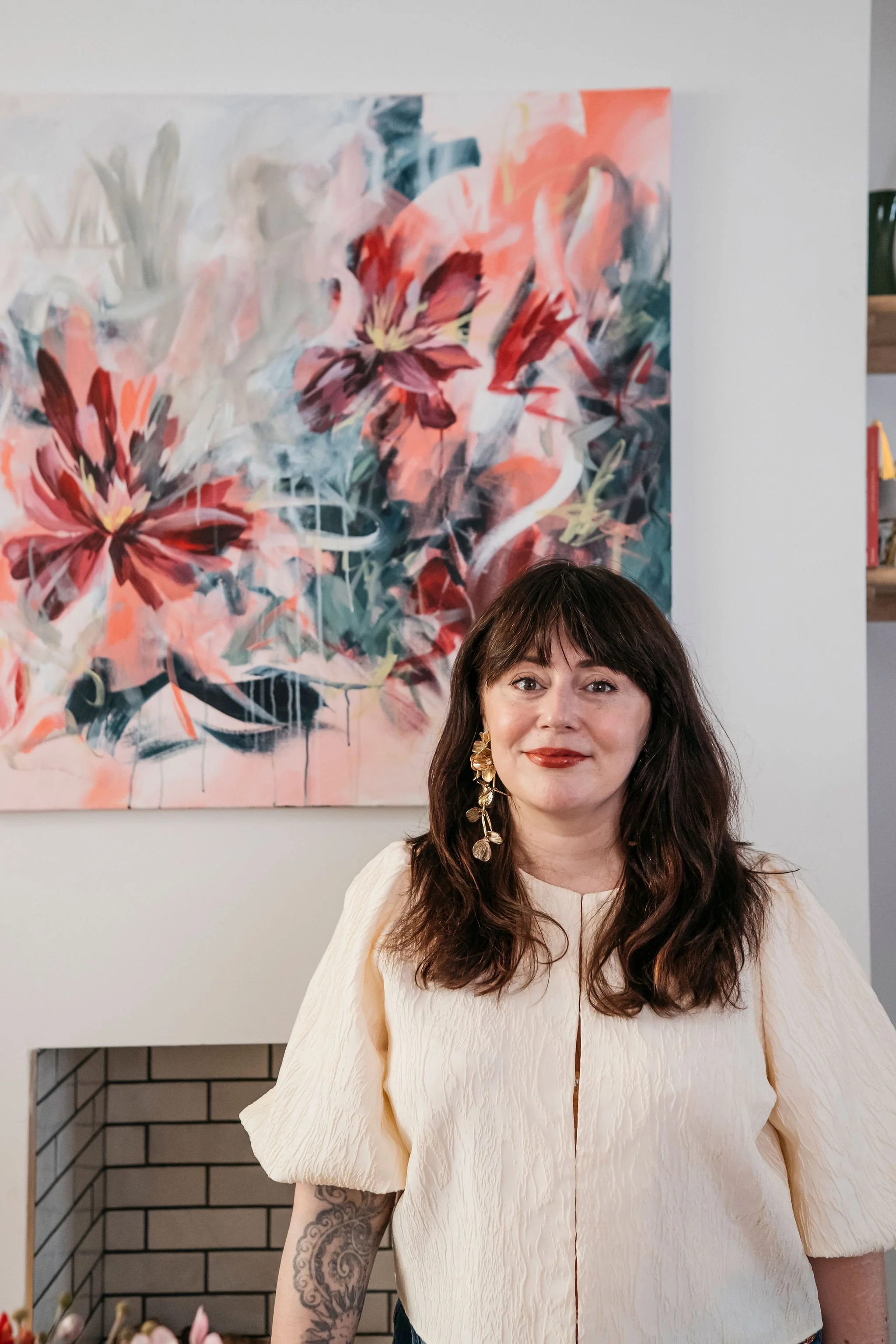 Brand shoot for contemporary floral painter and artist in Sheffield