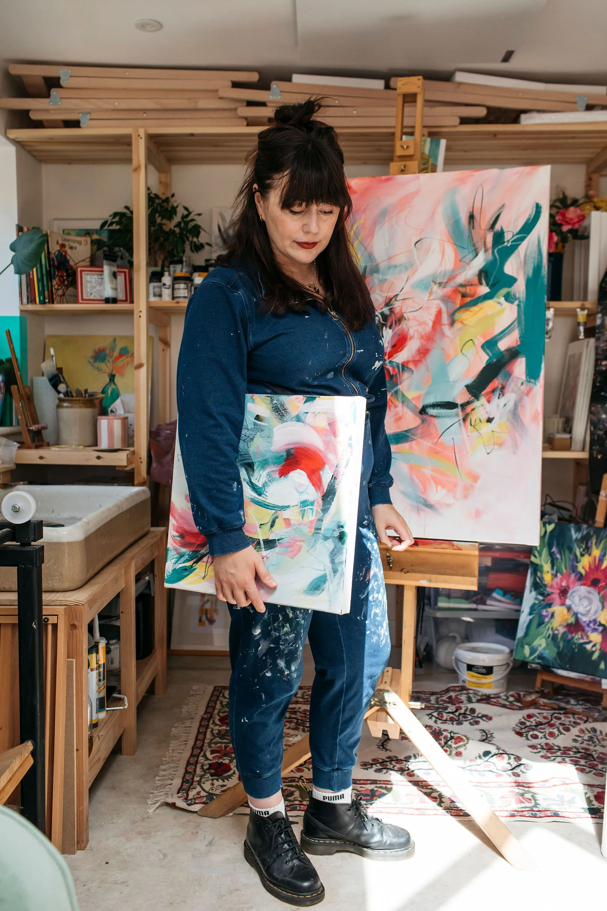 Brand shoot for contemporary floral painter and artist in Sheffield