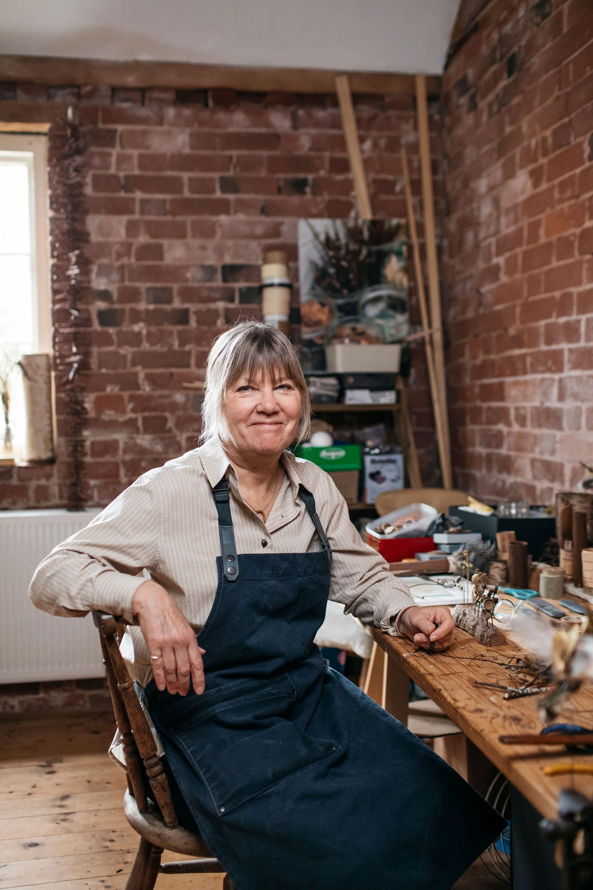 Indoor and outdoor brand and portrait shoot for nature based artist in the East Midlands