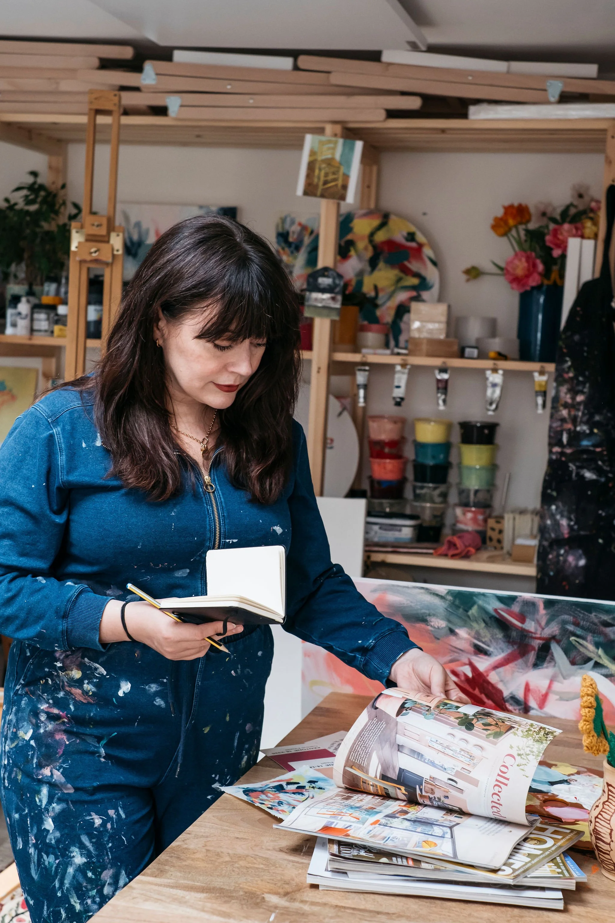 Brand shoot for contemporary floral painter and artist in Sheffield