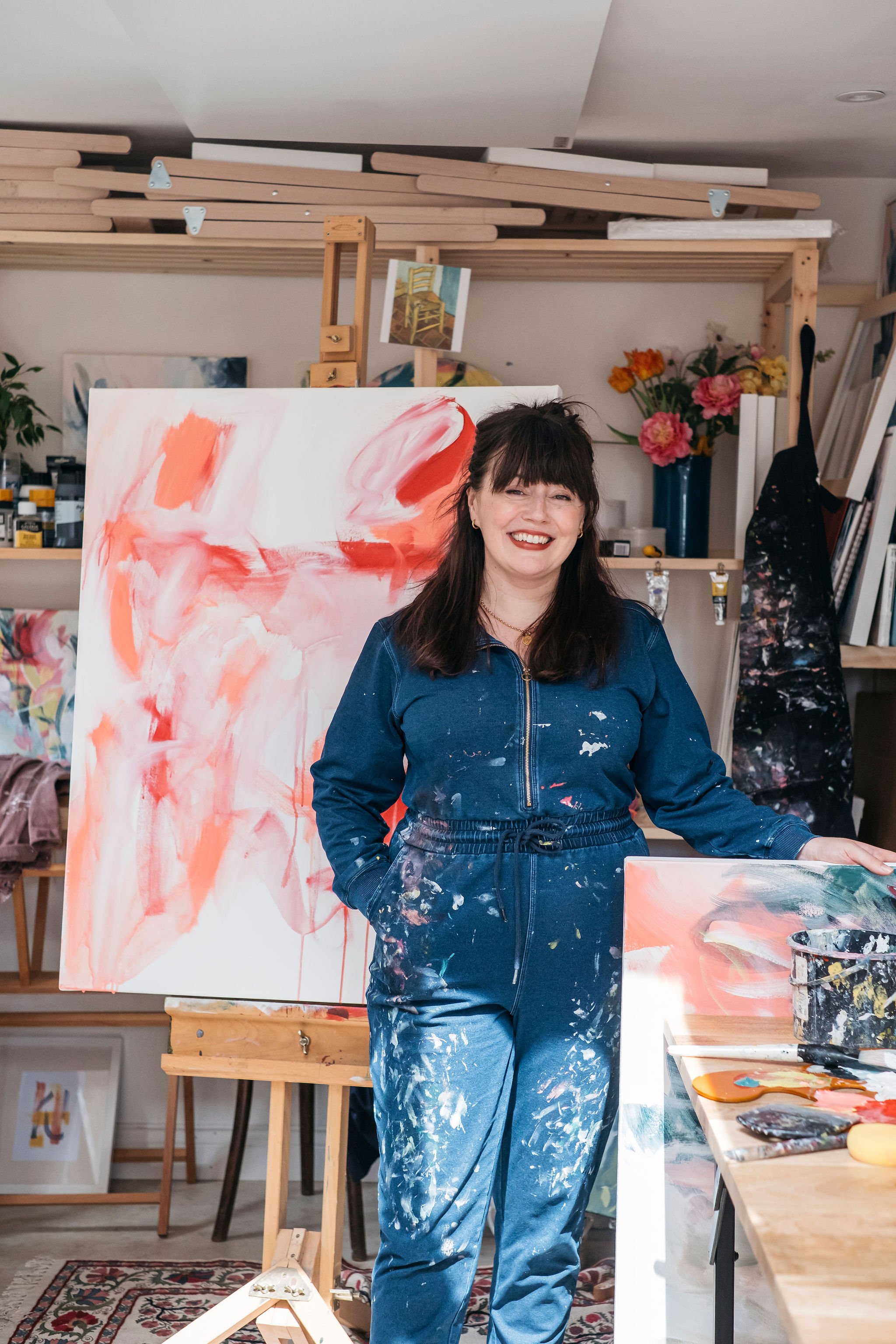 Brand shoot for contemporary floral painter and artist in Sheffield