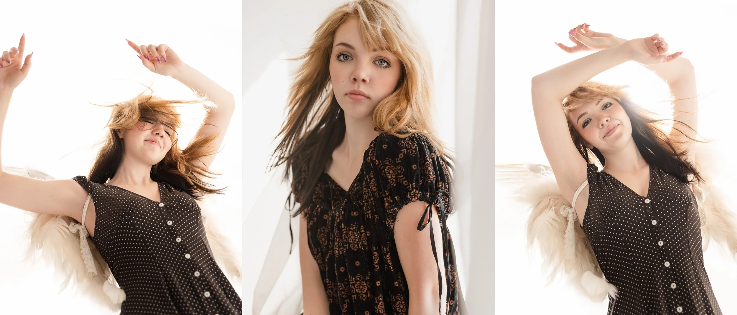In-studio portrait of a high school senior girl by The Photician