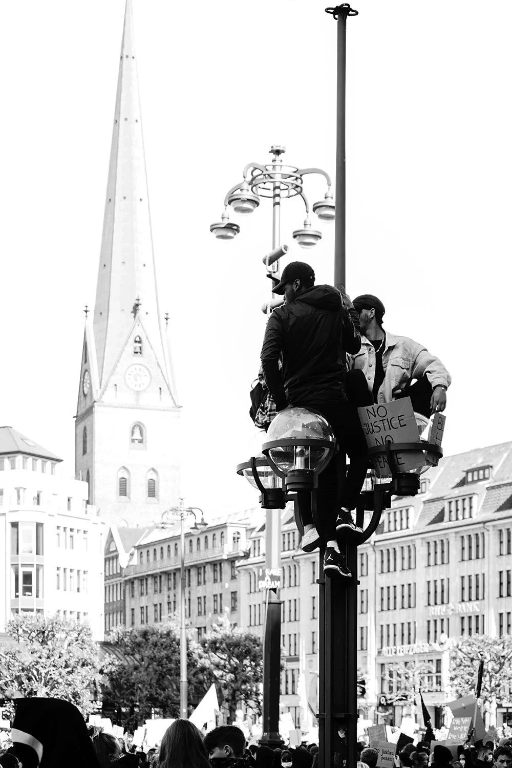   Black Lives Matter demonstration in front of the Hamburg City Hall, on Saturday June 6th 2020, in support of the protests that erupted in the US following the murder of George Floyd in Minneapolis.   2020/06 
