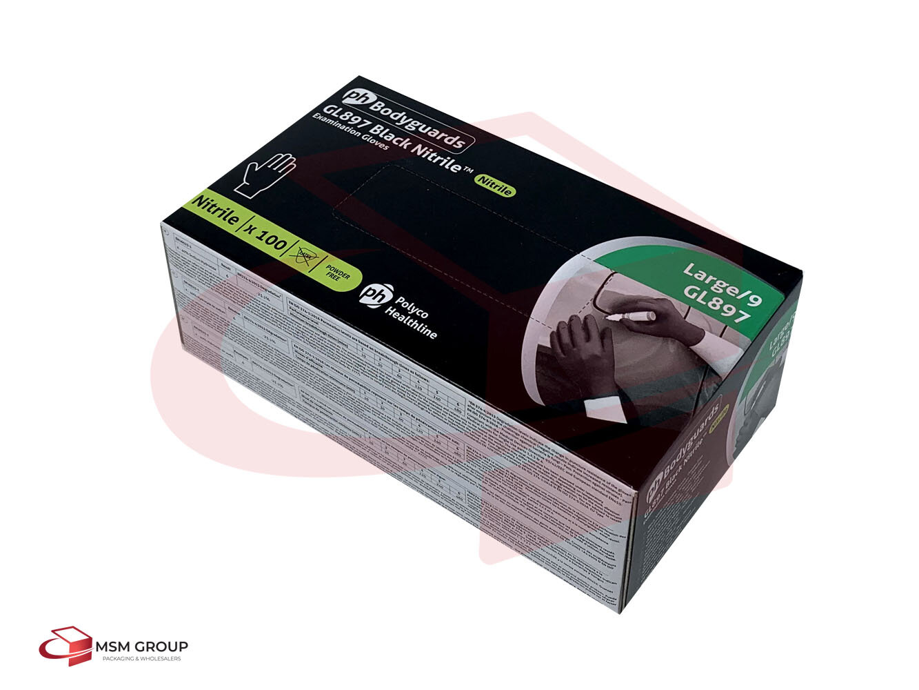 Nitrile Gloves Black Large 