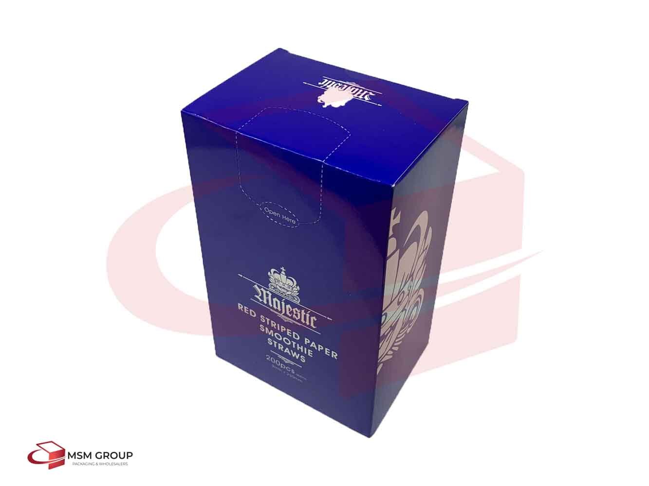 Red Striped Paper Smoothie Straws