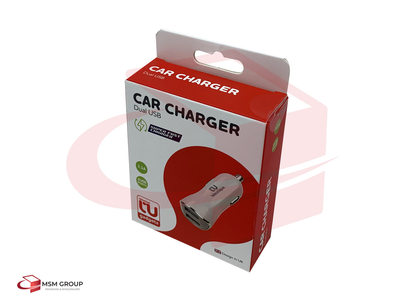 Car Charger Dual USB White - 3.1A (Super Fast