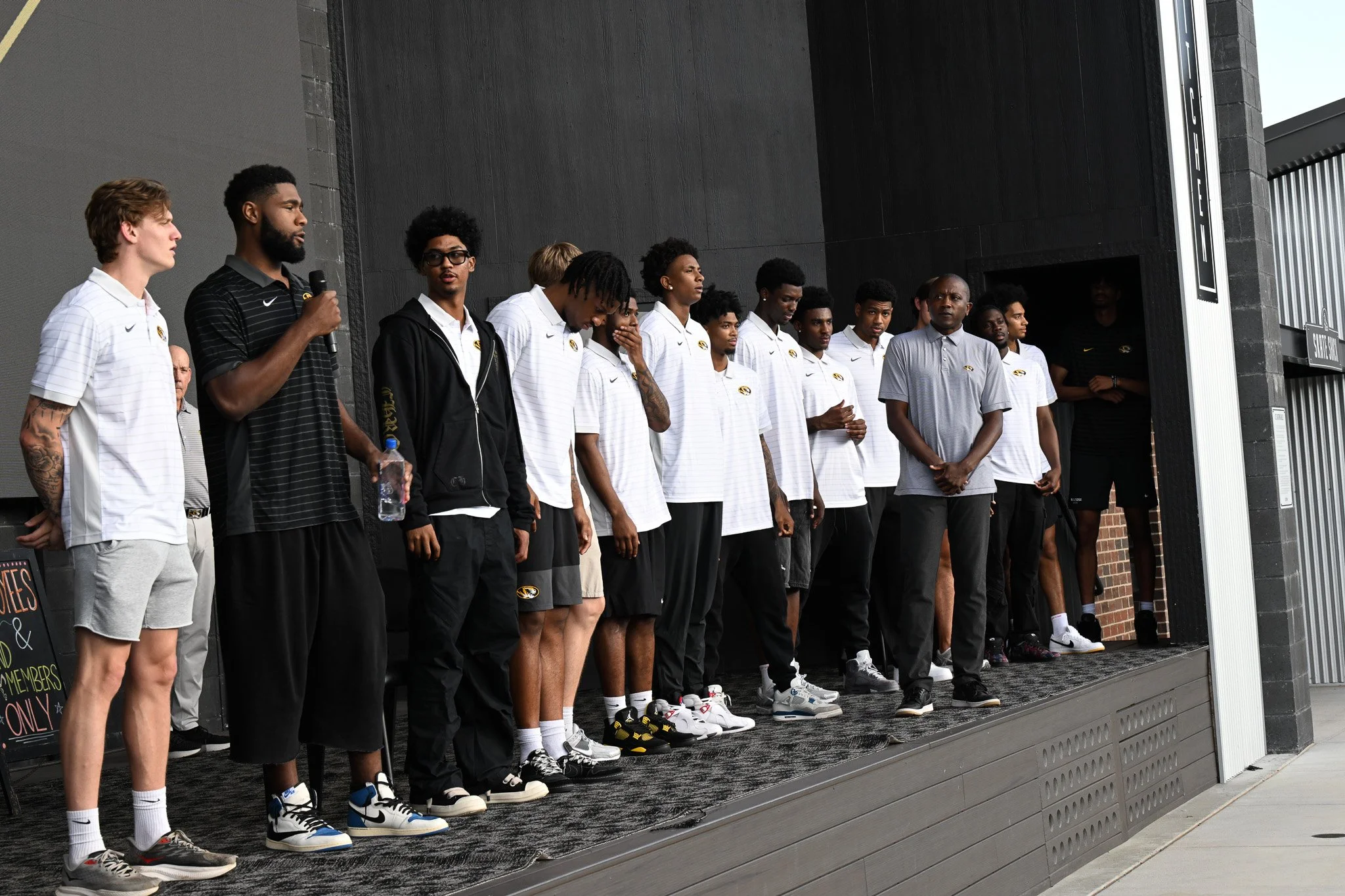 The Mizzou men’s basketball team takes the stage at the Zou to You event on Wednesday, June 24, 2026, at the Kitchen Bar and Grill in Columbia. The men’s basketball team ended with a record of 20-13 last season.