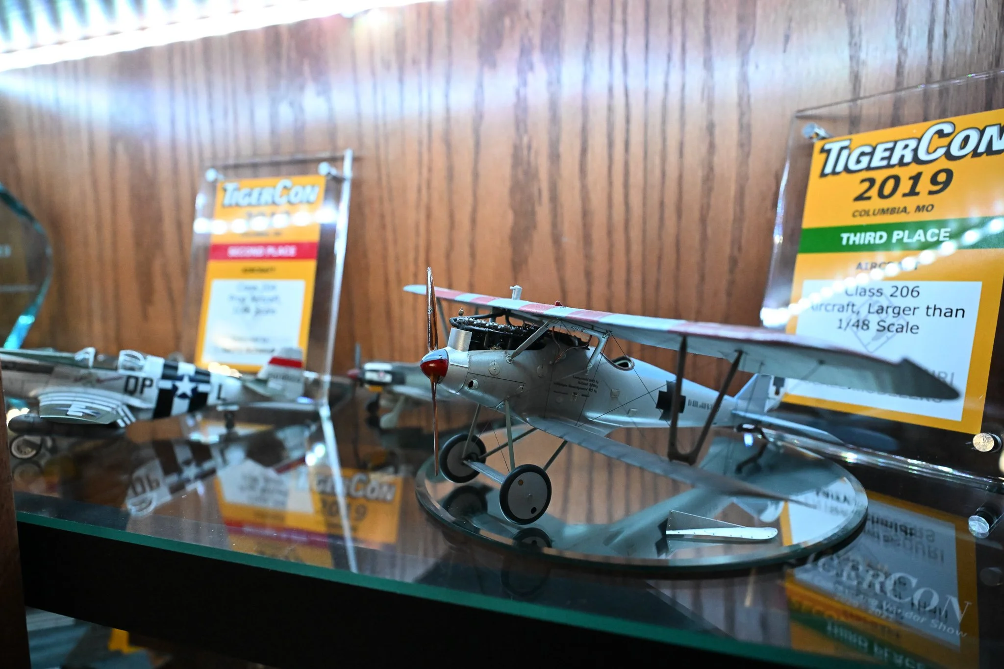 One of the completed World War One models sits on display in Kent Barnes basement on Wednesday July 15, 2026, at his residence in Columbia. "I was an aviation nut in high school,” Barnes said. “But I wasn’t going to have the time or the funds to lear