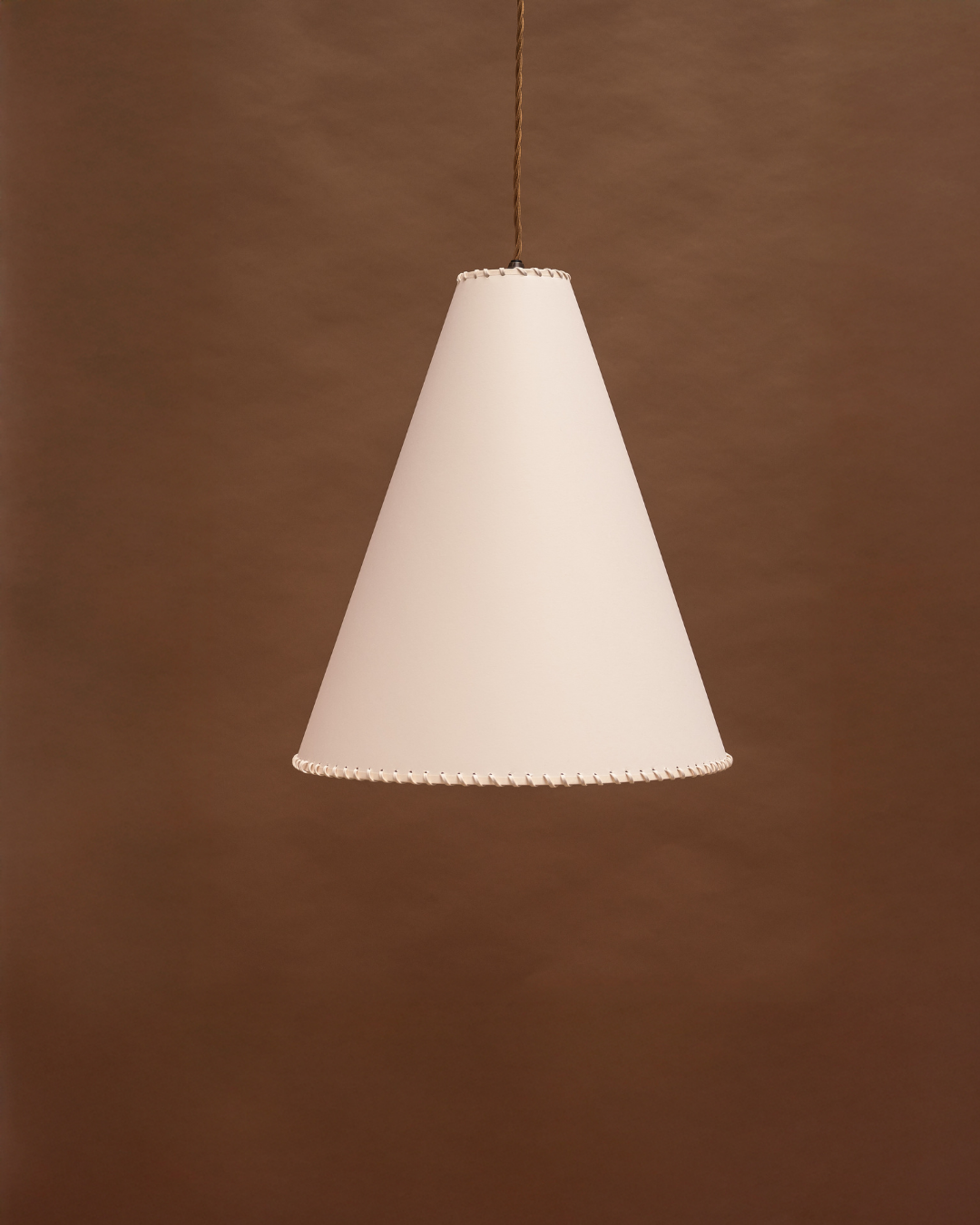 The Etta Pendant Lampshade — Whipstitched Trim, Conical