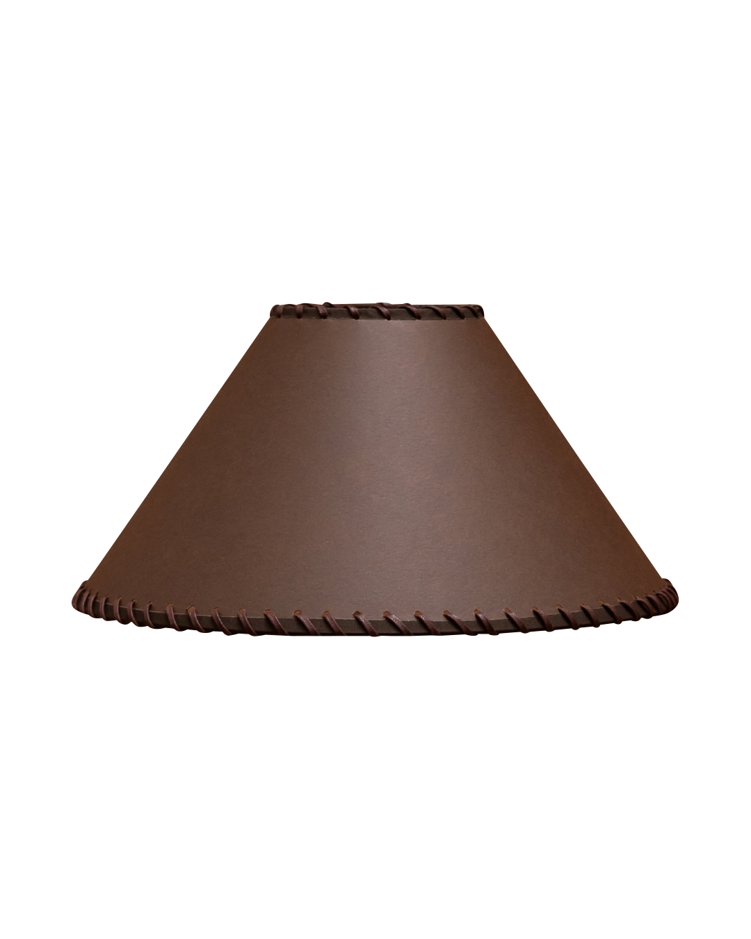 The Etta Lampshade — Chocolate Brown, Chocolate Whipstitched Trim, Cone.png