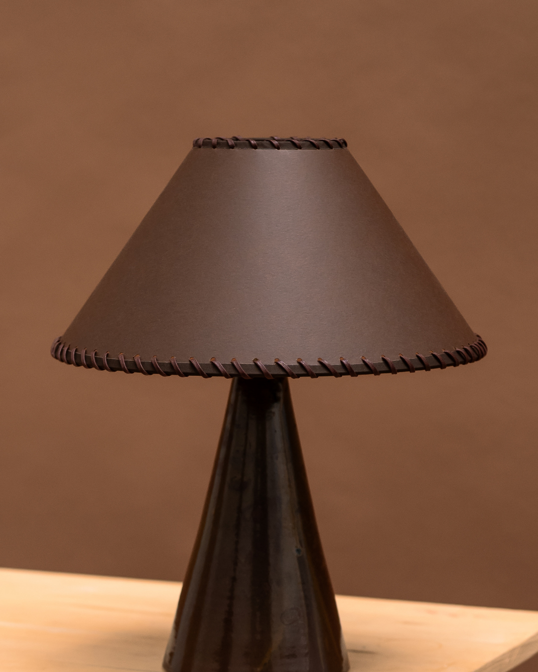 Etta Woven Lampshade in Chocolate, Cone - Hum London (4).png