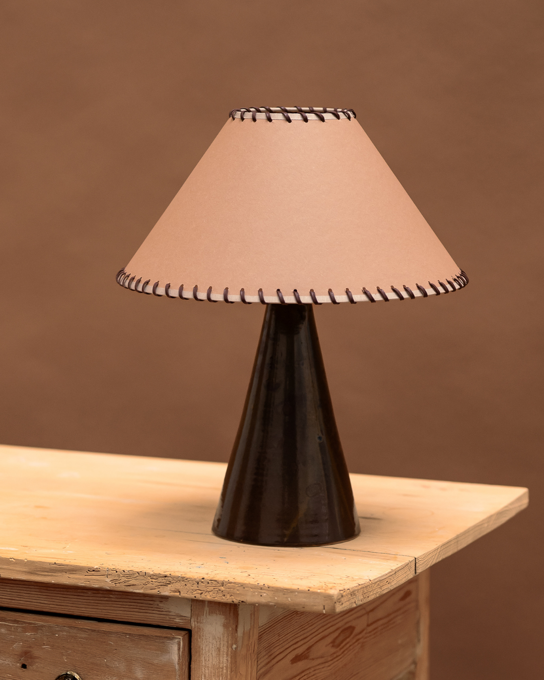 Etta Woven Lampshade in Paper Bag Brown, Cone - Hum London.png