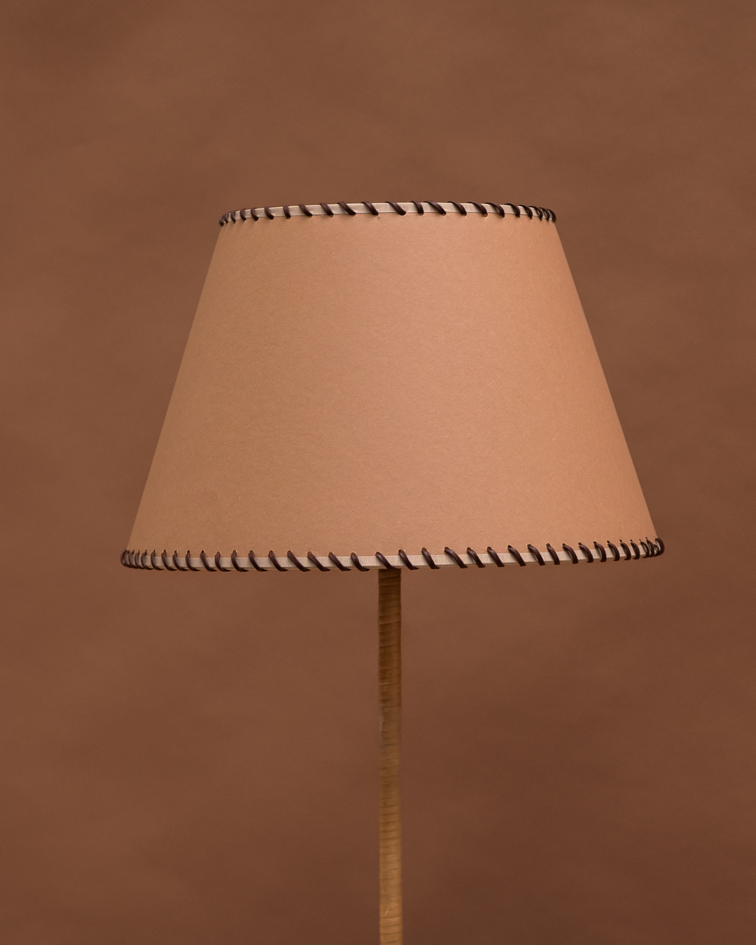 The Etta Lampshade — Paper Bag Brown, Chocolate Whipstitched Trim, Empire
