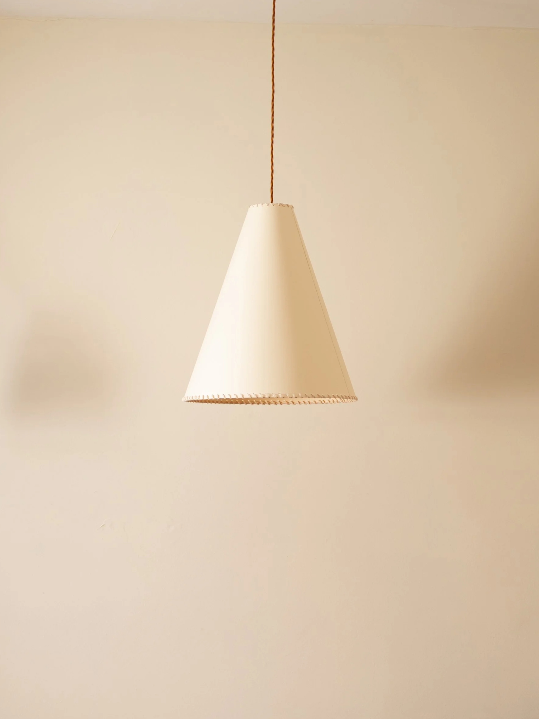 The Etta Pendant Lampshade — Whipstitched Trim, Conical