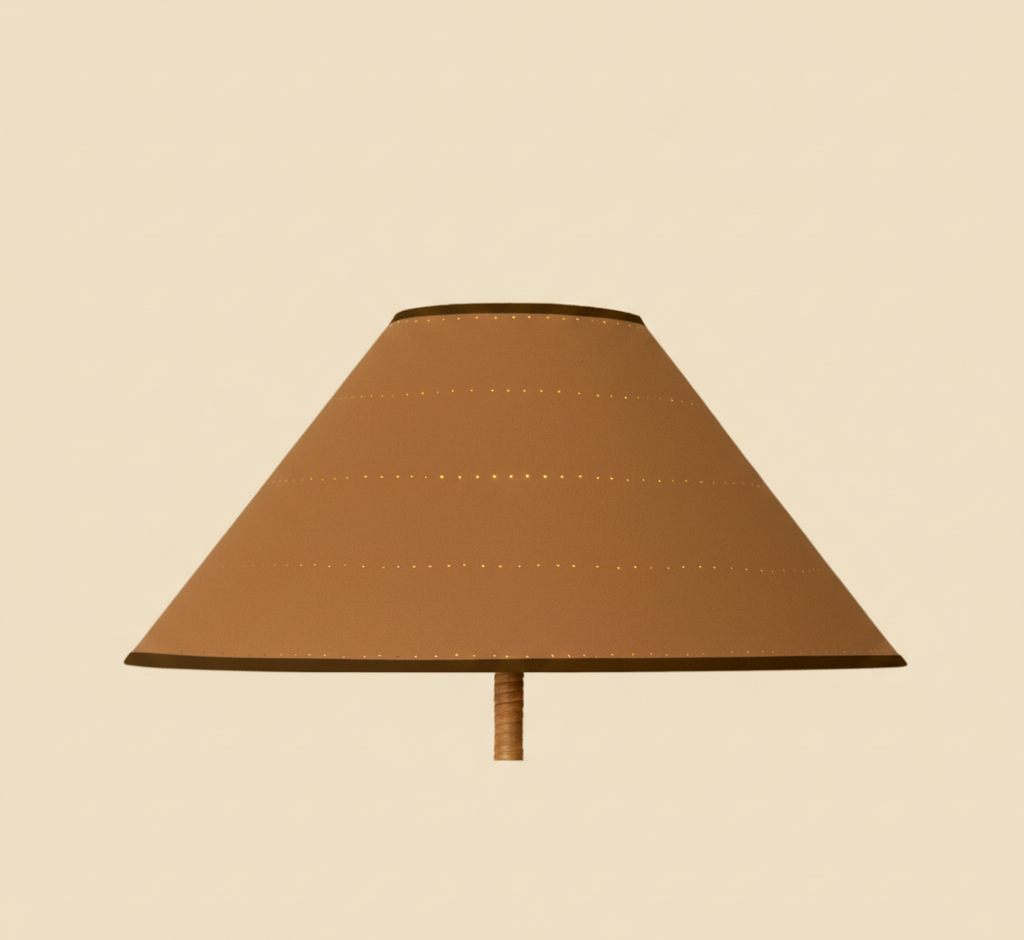 Juno Lampshade in Paper Bag Brown, Cone Shape