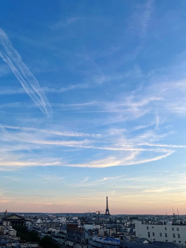 eiffel tower sunset at perruche