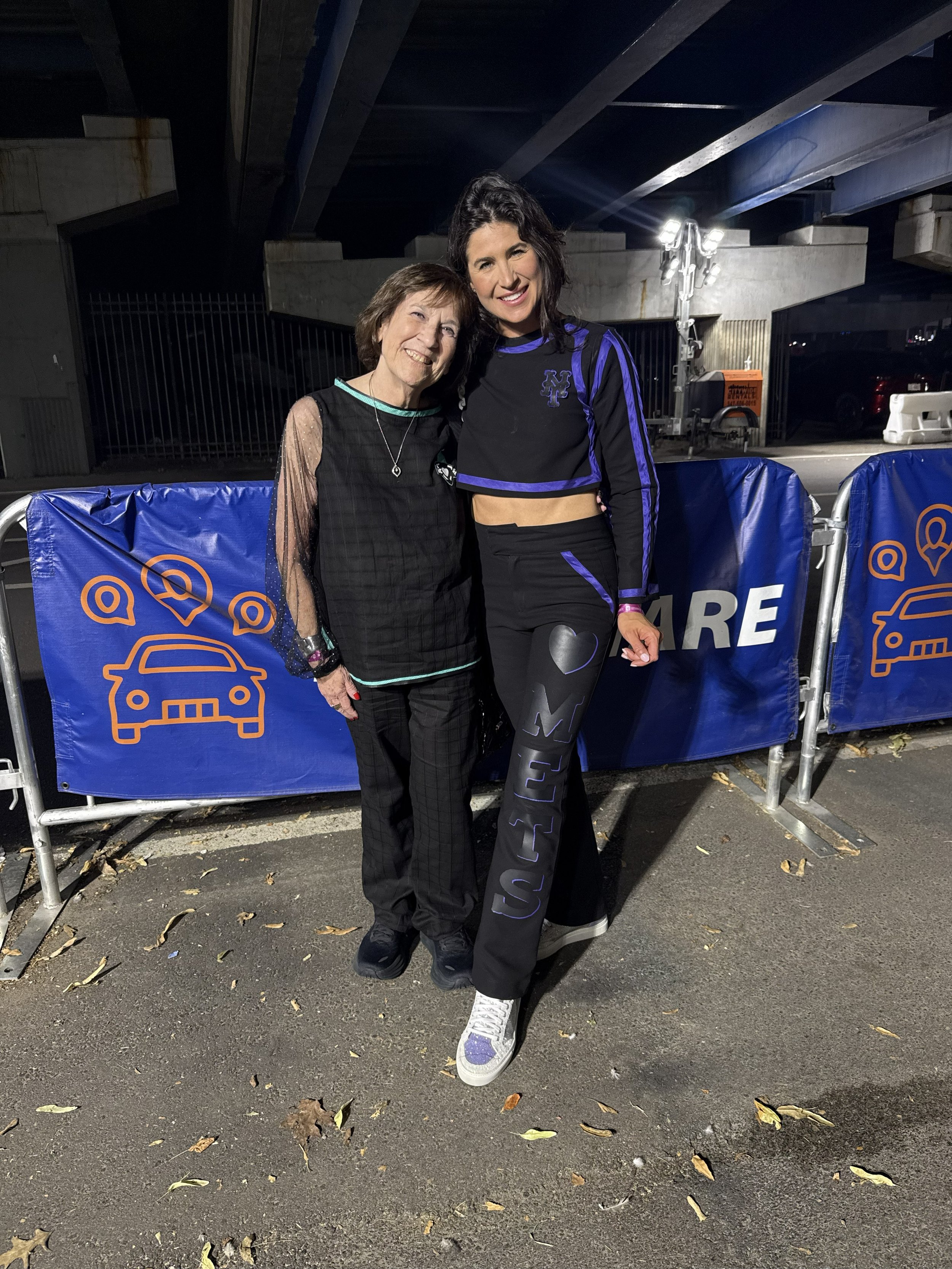 Evie and Skye (Board Member) in custom Gotham FC and NY Liberty outifts
