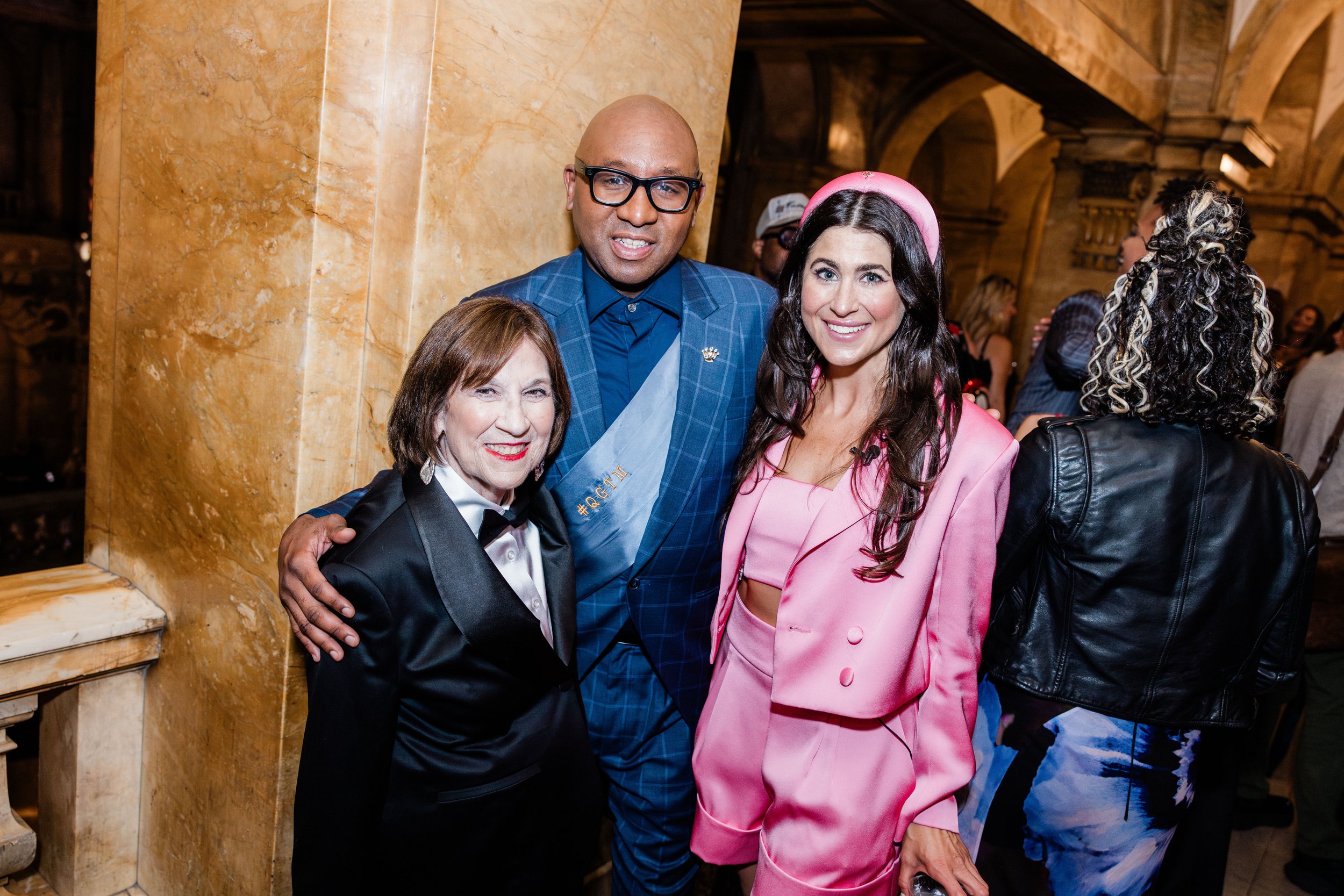 Queens Borough President Donovan Richards, Skye Ostreicher (Style Across The Aisle), and Evie Litwok (WITNESS)