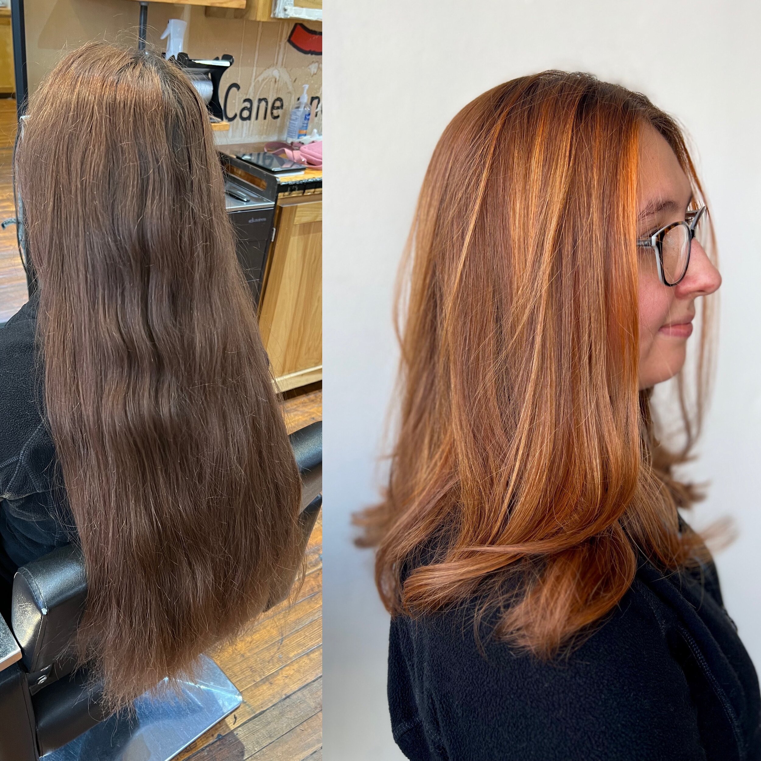 Oh, the difference a haircut and two blonding sessions can make. 
&bull;
&bull;
&bull;
&bull;
&bull;
&bull;
#copperbalayage #copperhair #balayage #dimensionalcolor #coolhair #614 #614columbus #614living #614hair #614hairstylist #614salon #cbus #cbusl