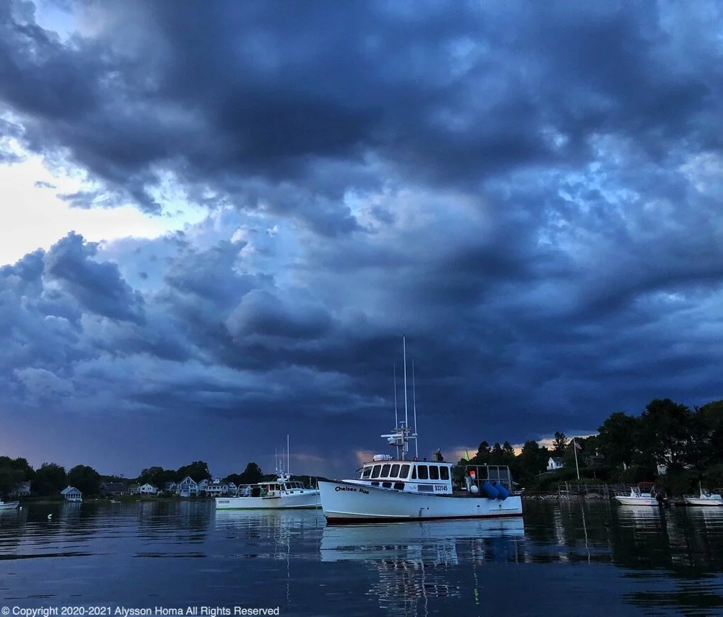 Stormy skies in port