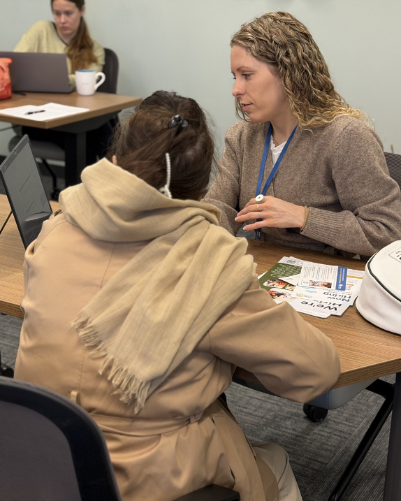 Person receiving employment support.